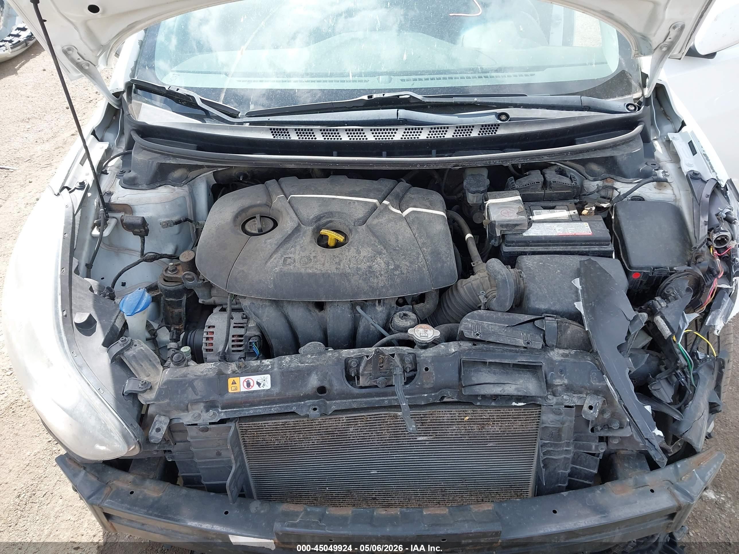 2014 Hyundai Elantra Se White vin: 5NPDH4AE4EH527349