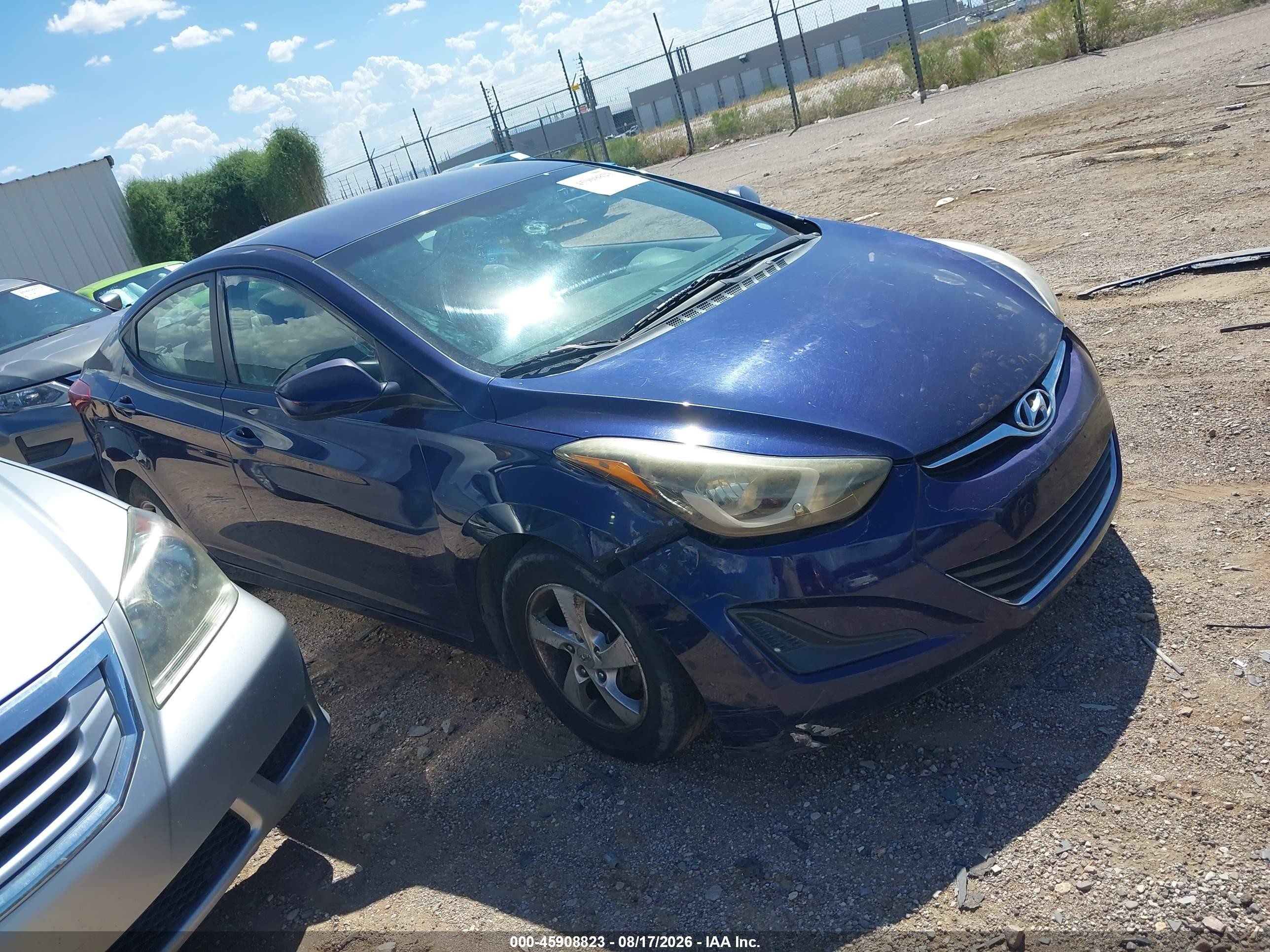 2014 Hyundai Elantra Se Blue vin: 5NPDH4AE4EH528601