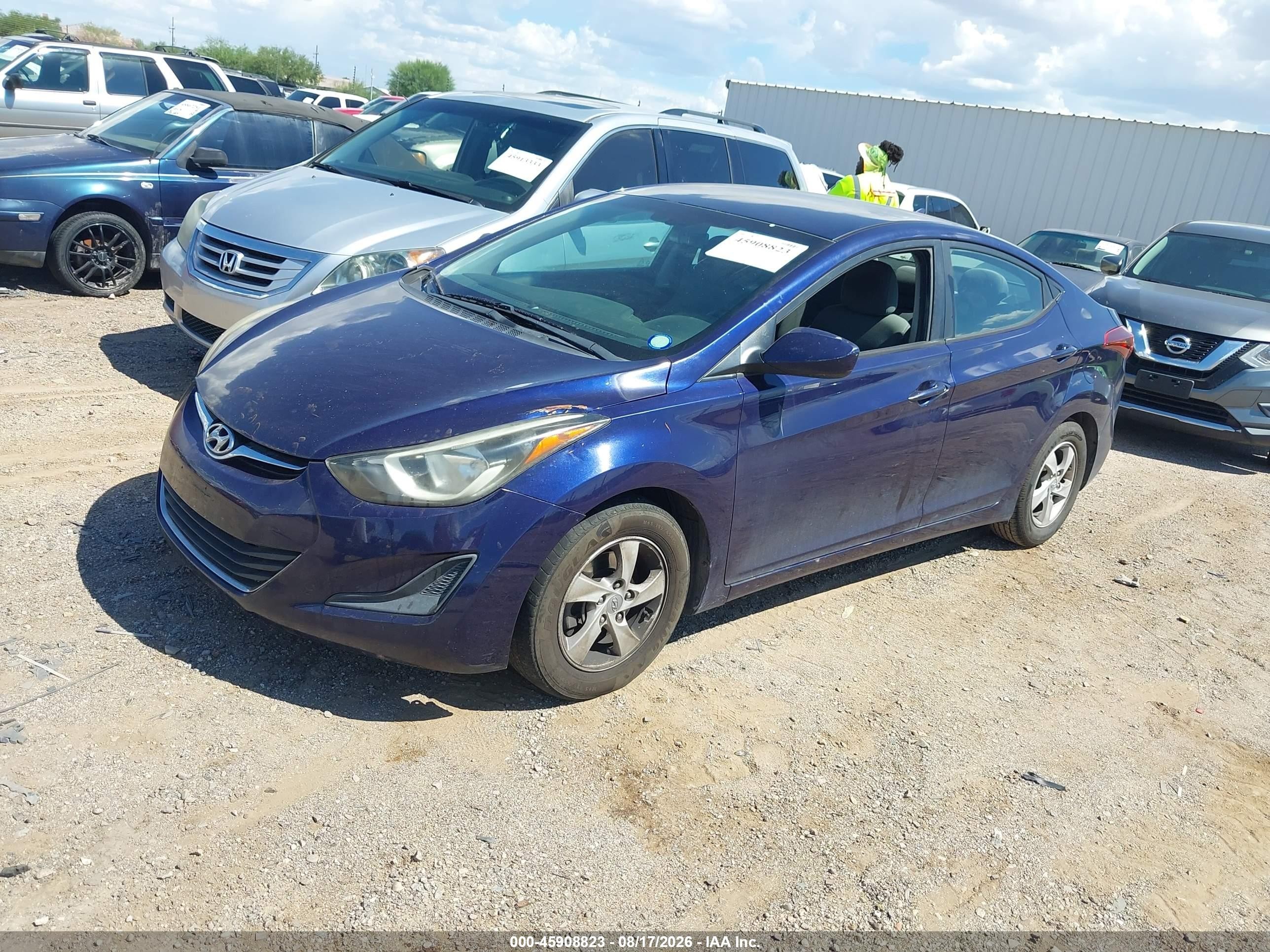 2014 Hyundai Elantra Se Blue vin: 5NPDH4AE4EH528601
