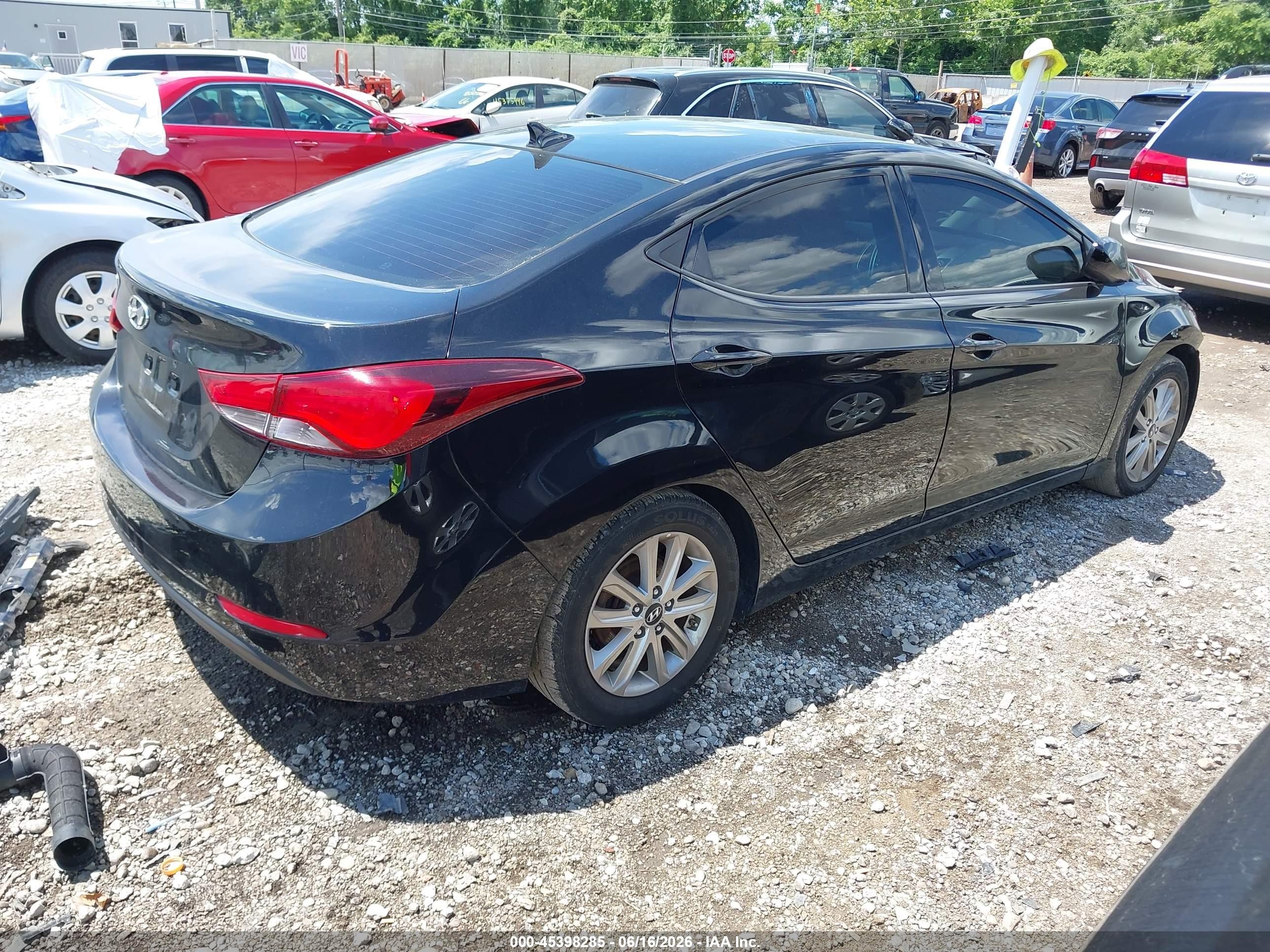 2014 Hyundai Elantra Se Black vin: 5NPDH4AE4EH533863