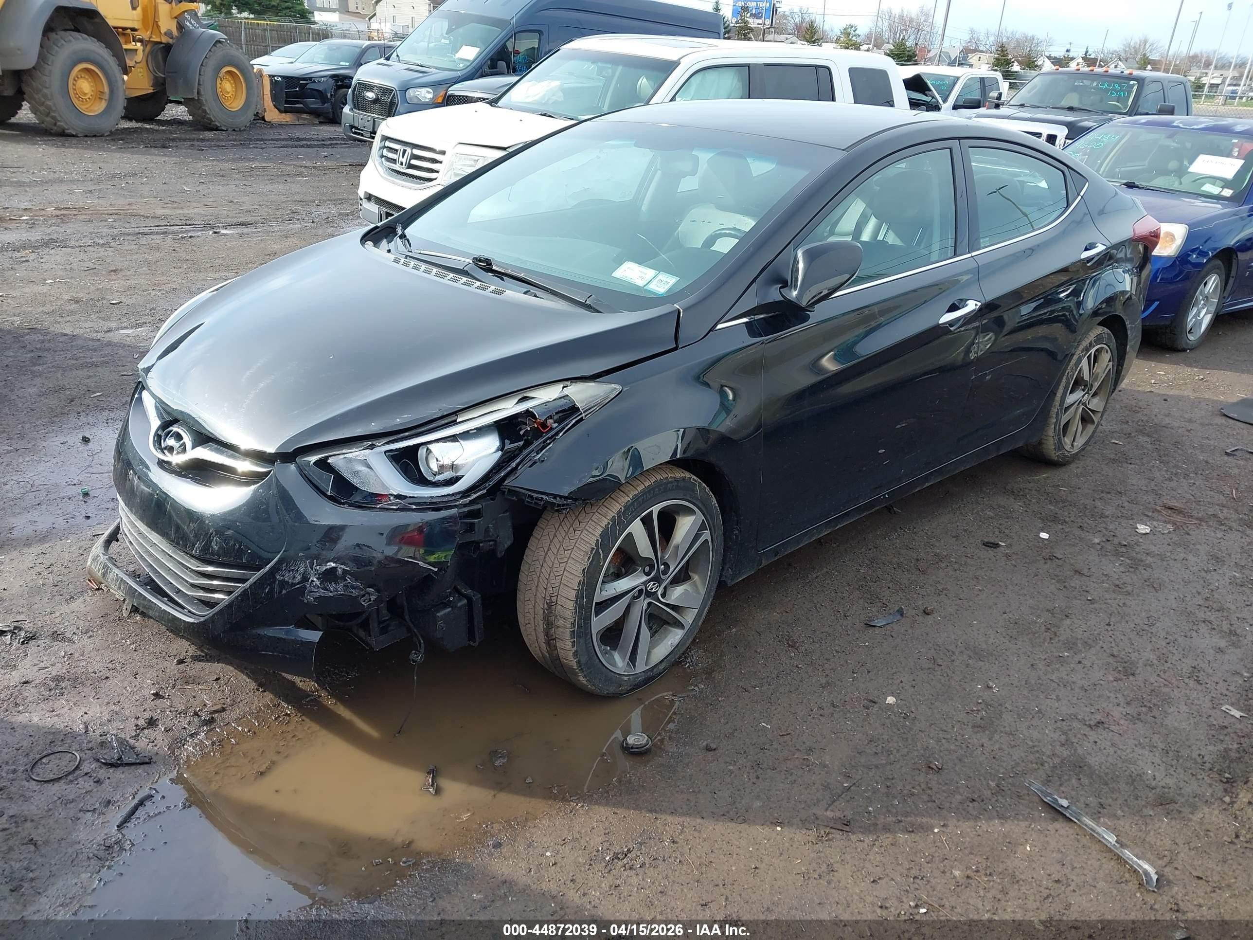 2014 Hyundai Elantra Limited Черный vin: 5NPDH4AE4EH543132