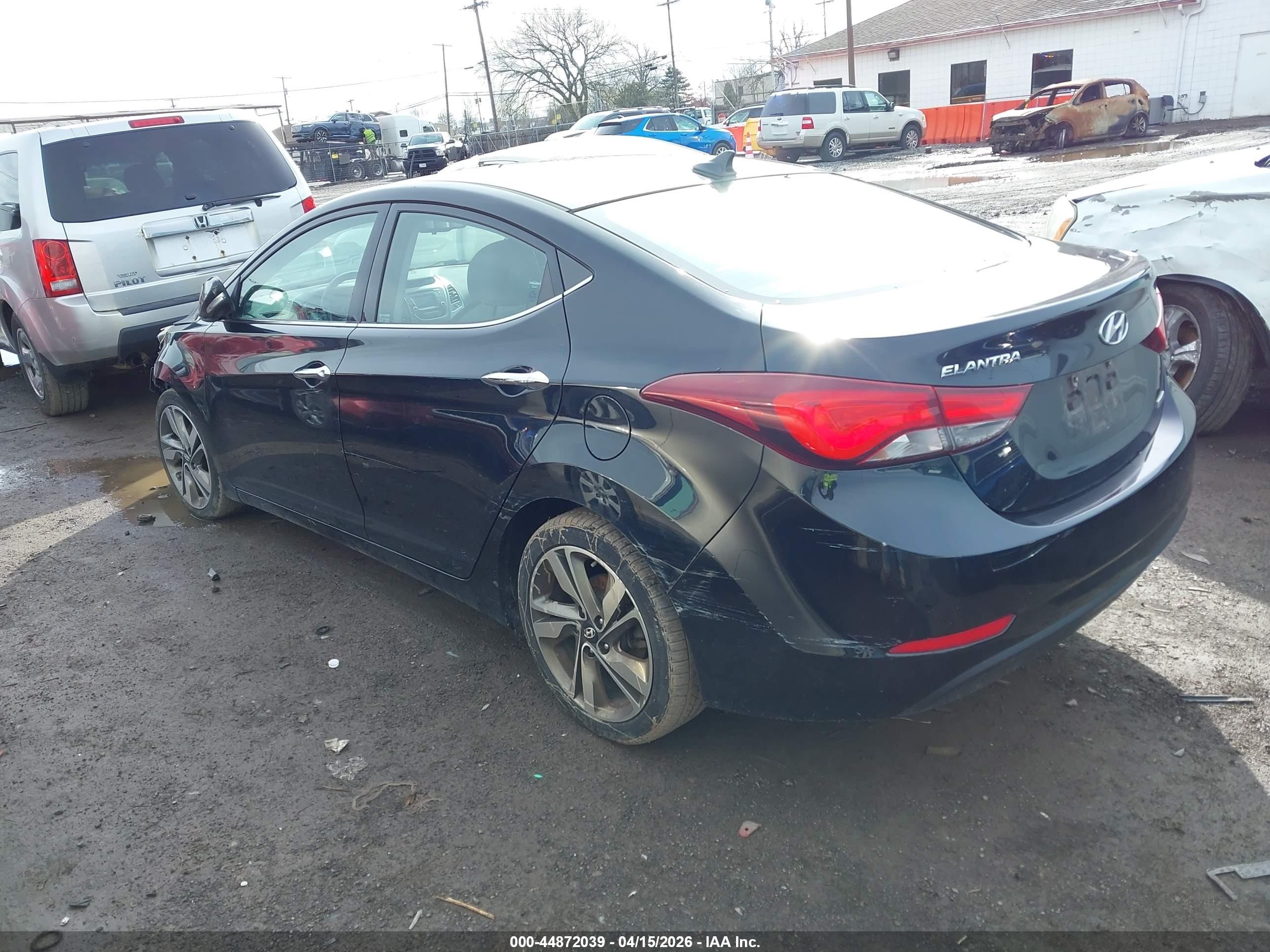 2014 Hyundai Elantra Limited Черный vin: 5NPDH4AE4EH543132