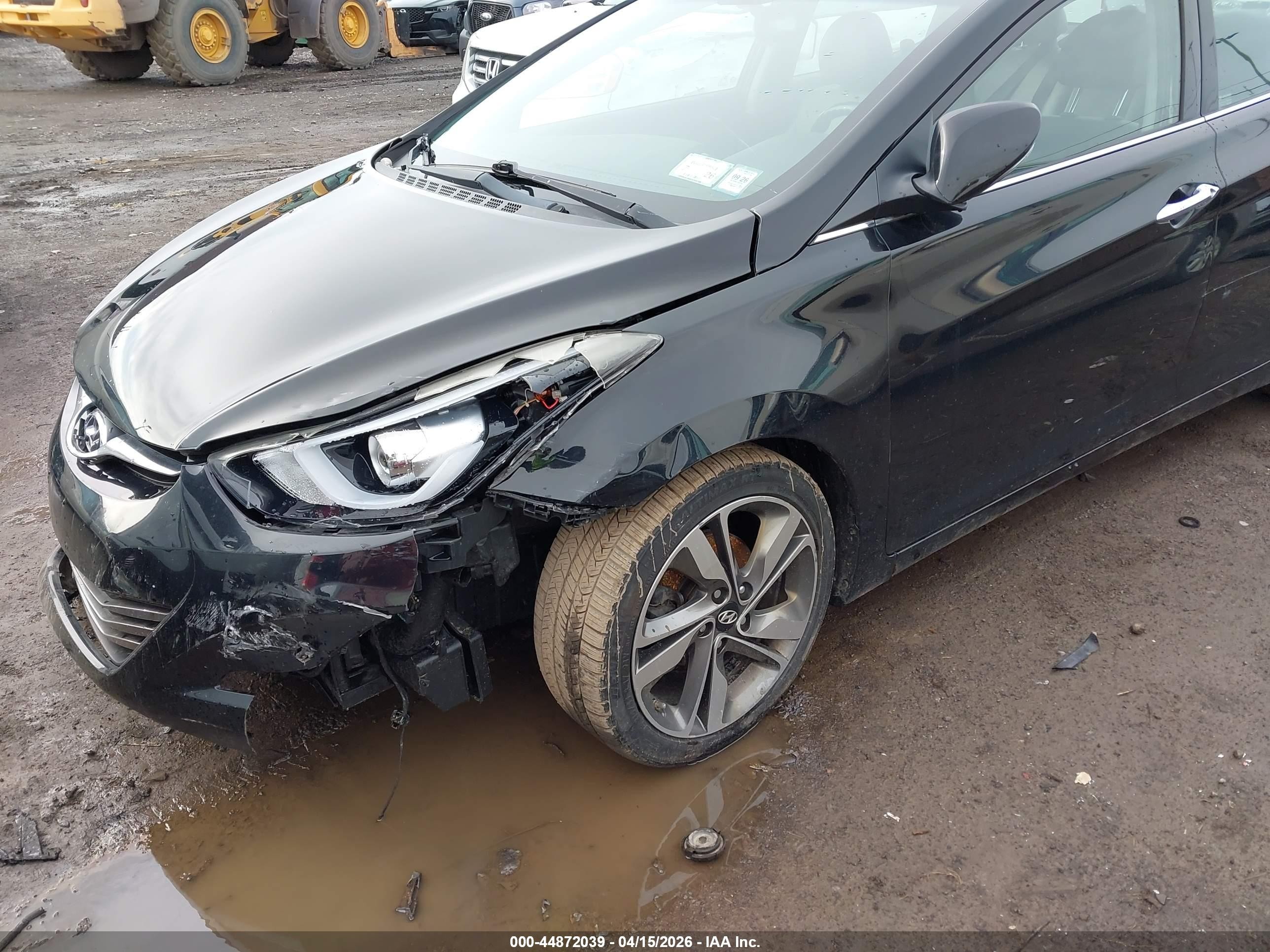 2014 Hyundai Elantra Limited Черный vin: 5NPDH4AE4EH543132