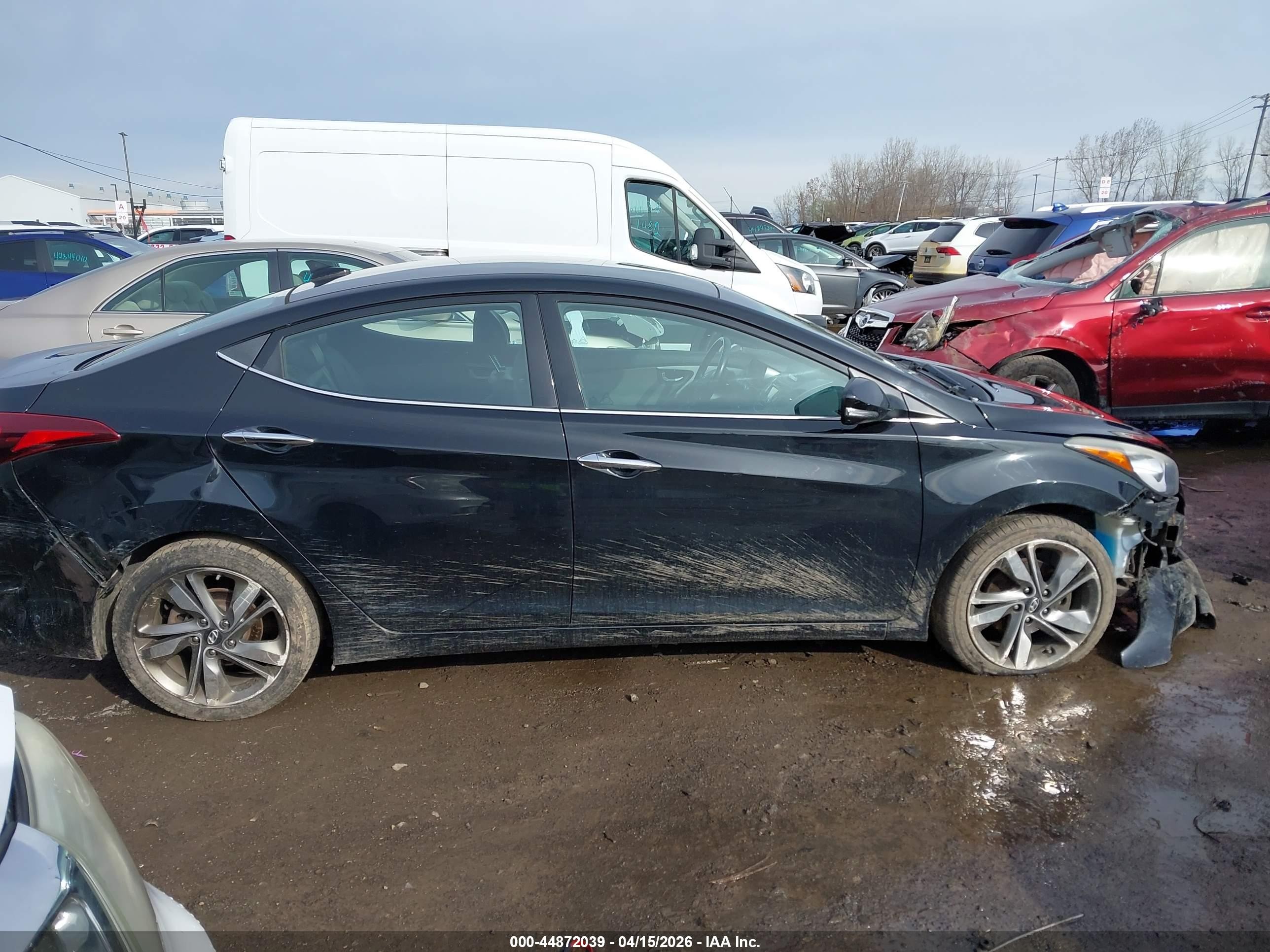 2014 Hyundai Elantra Limited Черный vin: 5NPDH4AE4EH543132