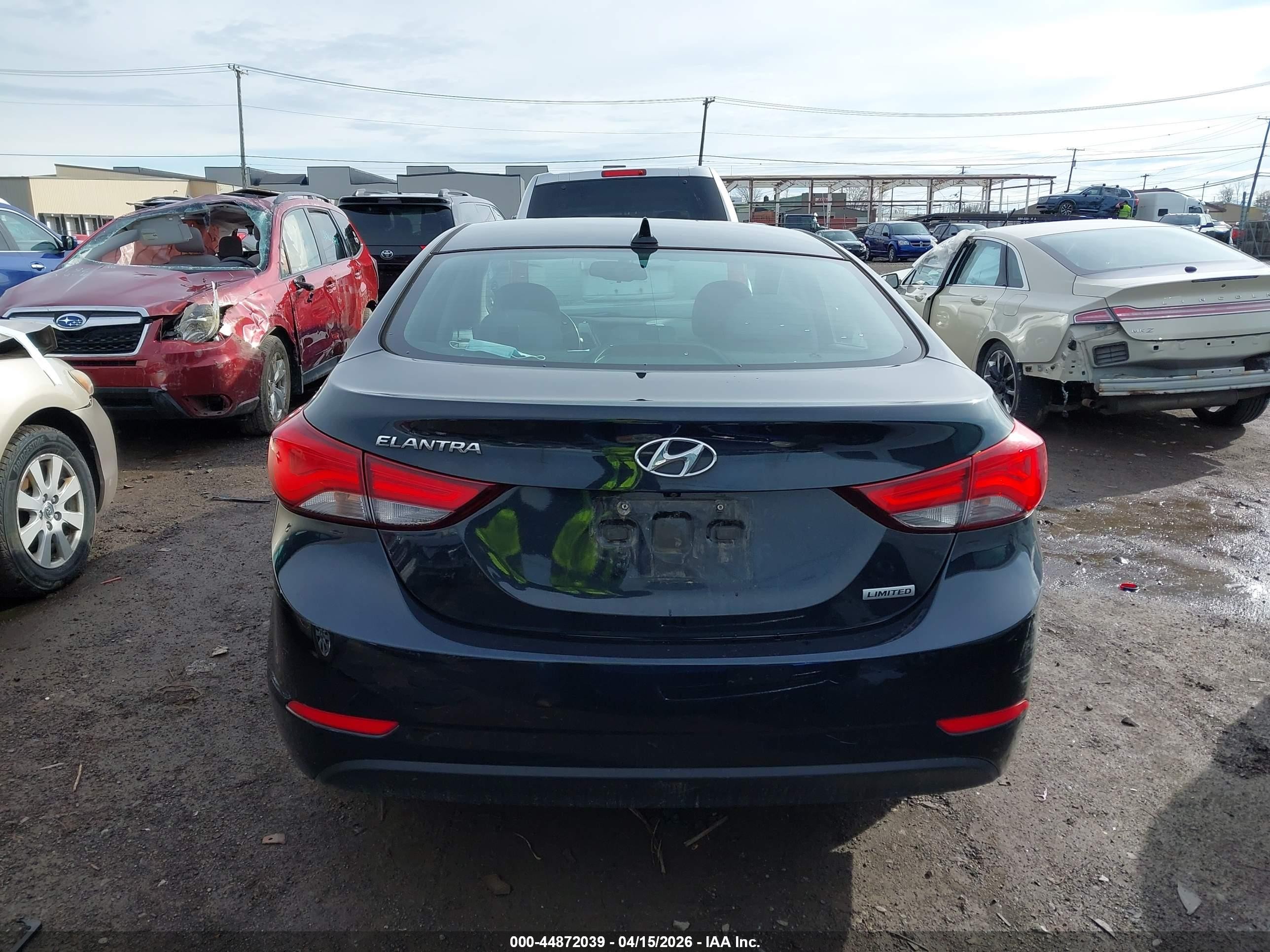 2014 Hyundai Elantra Limited Черный vin: 5NPDH4AE4EH543132