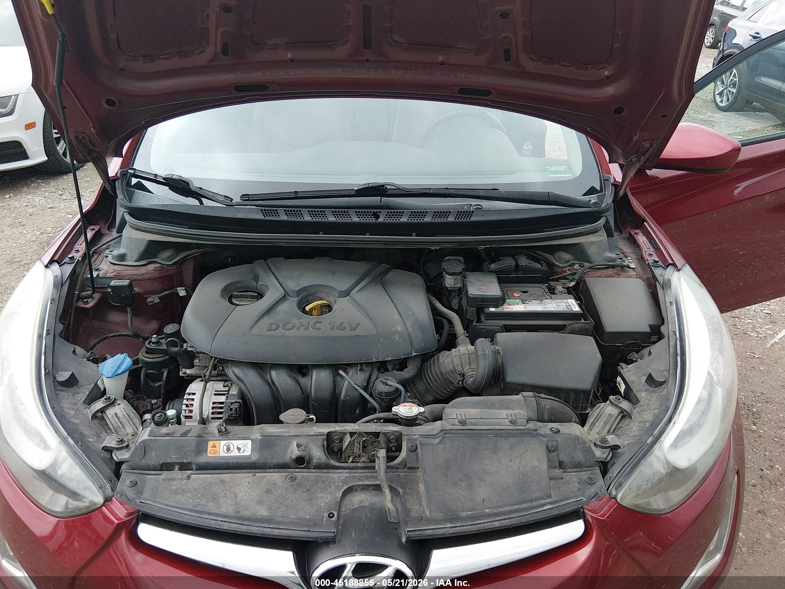 2014 Hyundai Elantra Se Red vin: 5NPDH4AE4EH543261