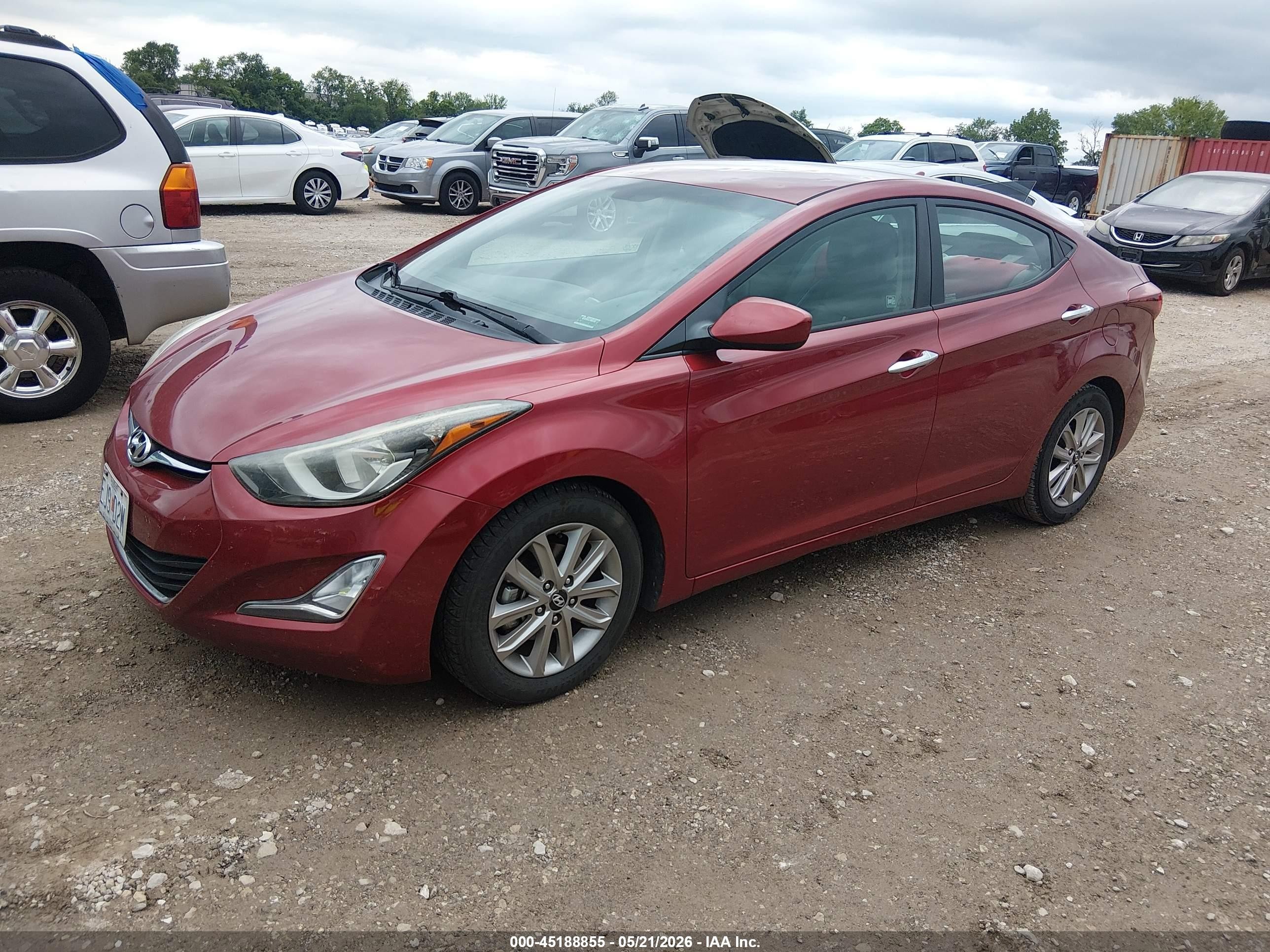 2014 Hyundai Elantra Se Red vin: 5NPDH4AE4EH543261
