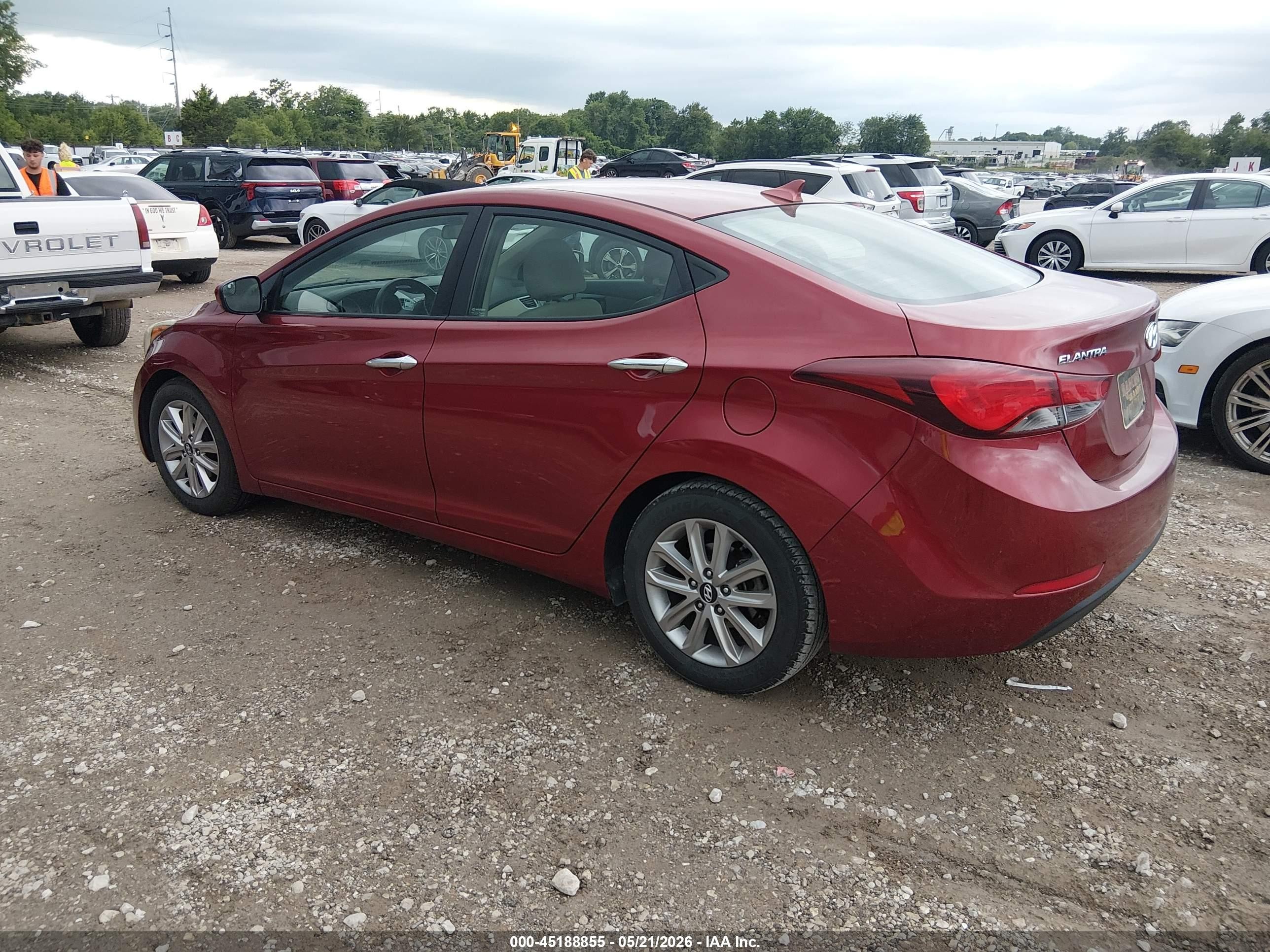 2014 Hyundai Elantra Se Red vin: 5NPDH4AE4EH543261