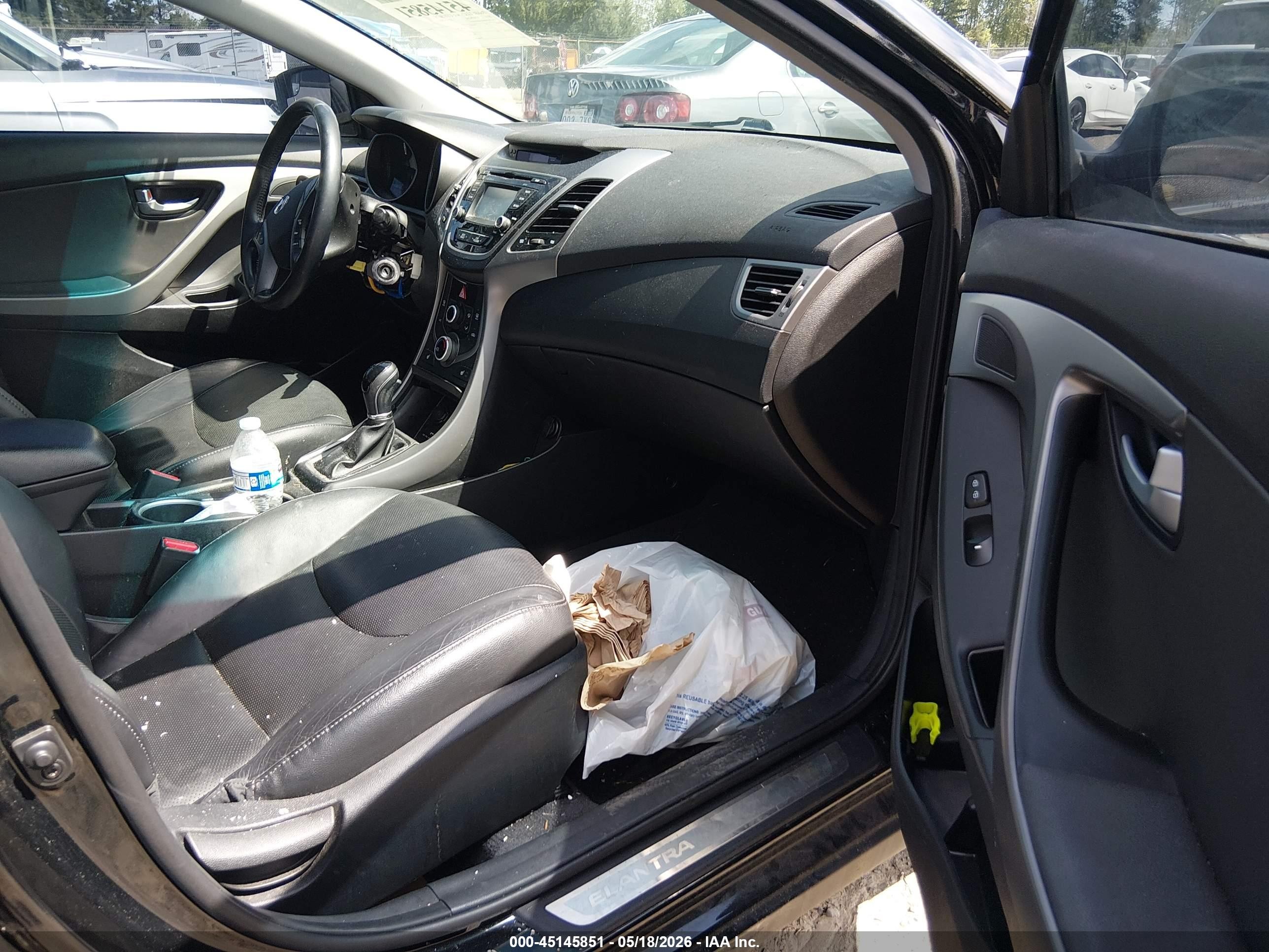 2014 Hyundai Elantra Limited Черный vin: 5NPDH4AE4EH545415