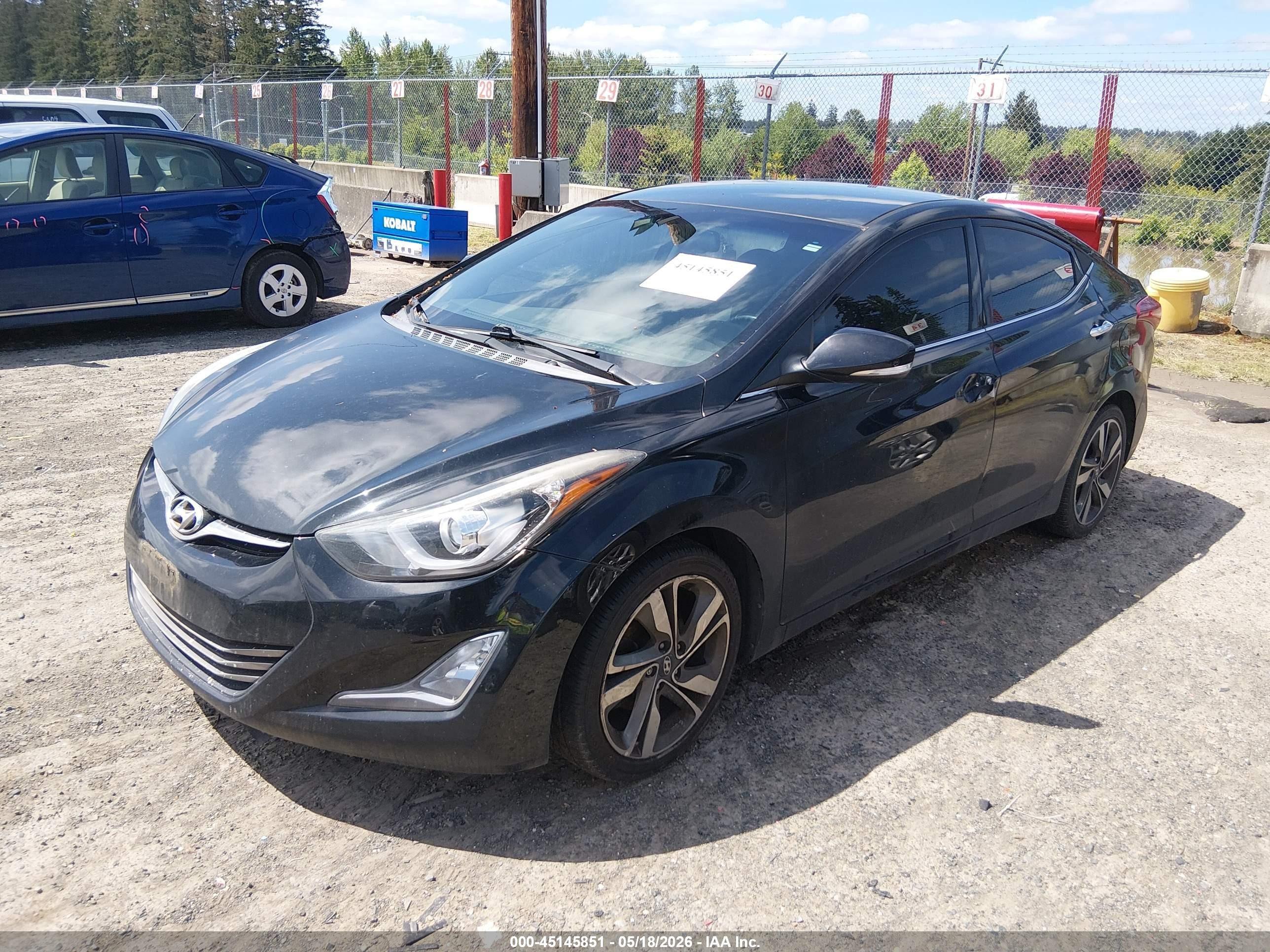 2014 Hyundai Elantra Limited Черный vin: 5NPDH4AE4EH545415