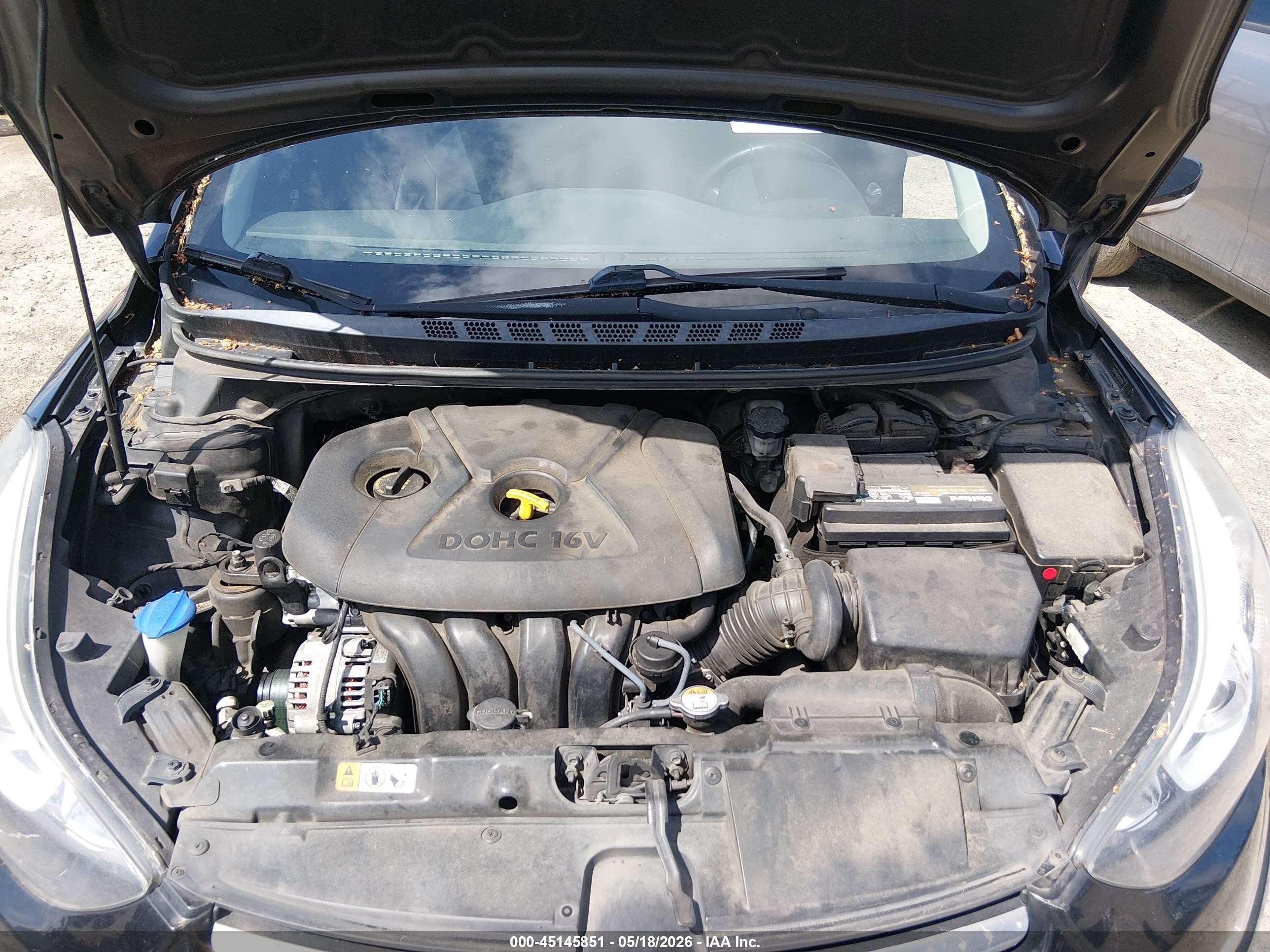 2014 Hyundai Elantra Limited Черный vin: 5NPDH4AE4EH545415