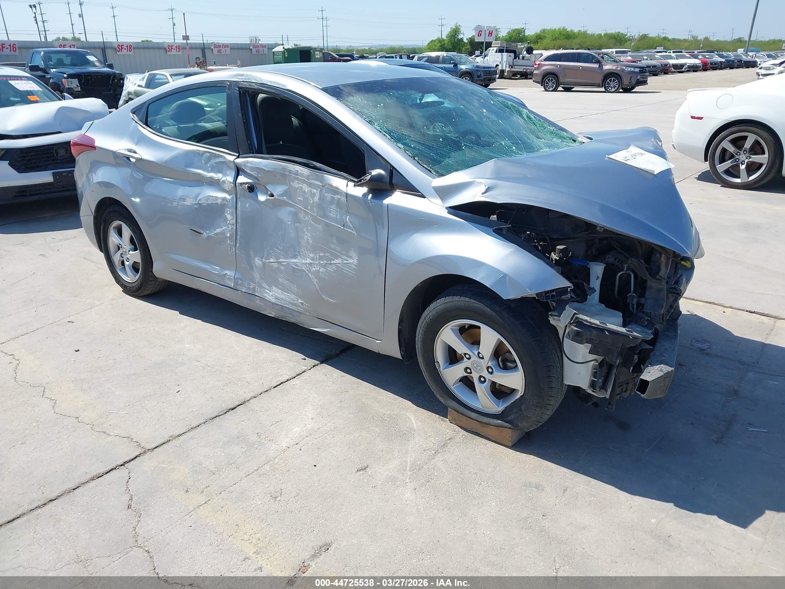 2015 Hyundai Elantra Se Gray vin: 5NPDH4AE4FH549708