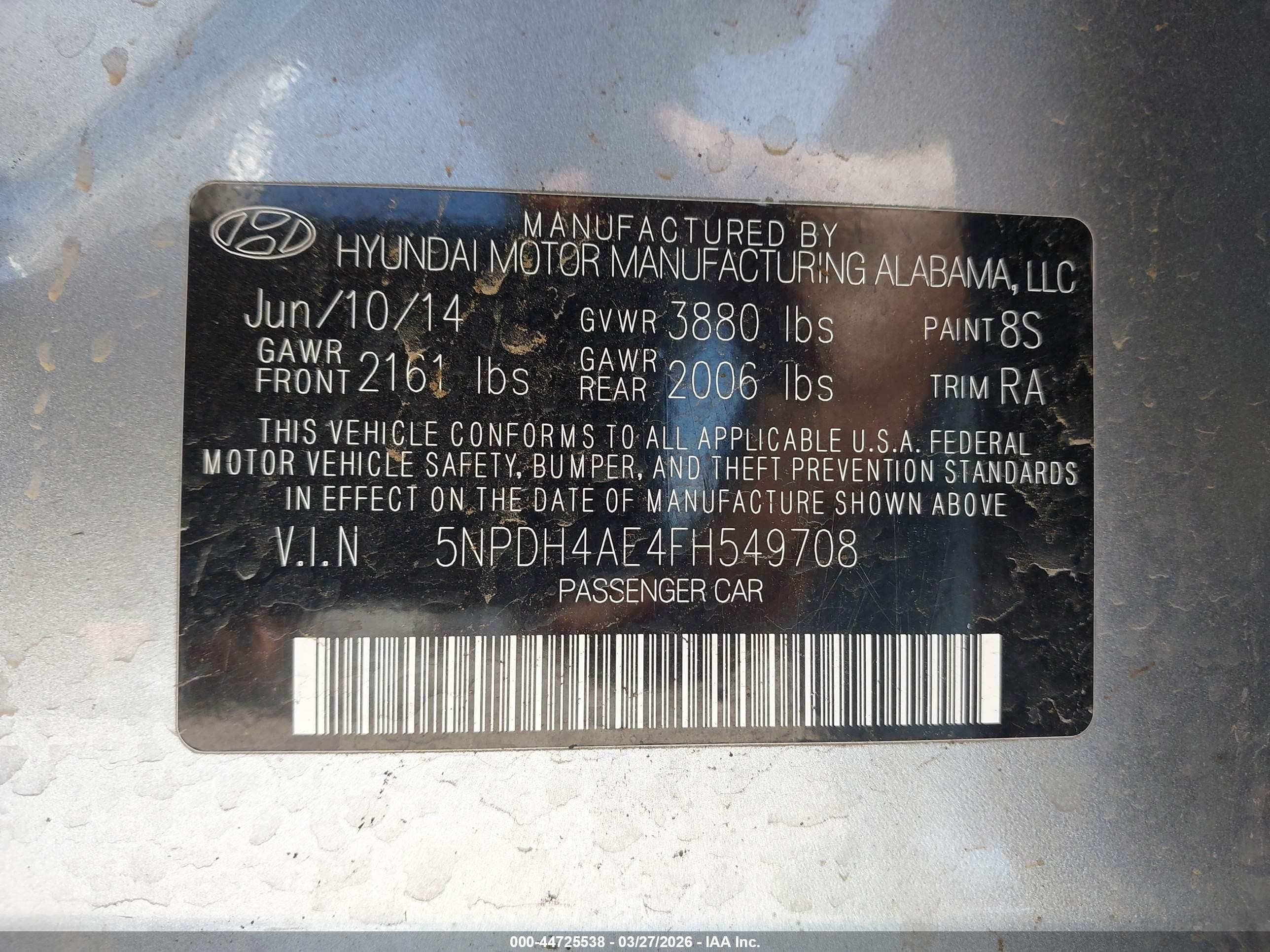 2015 Hyundai Elantra Se Серый vin: 5NPDH4AE4FH549708