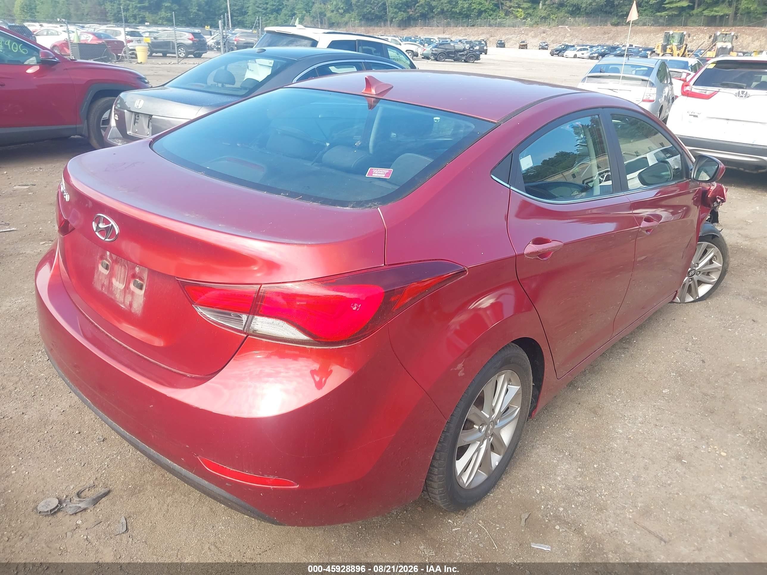 2015 Hyundai Elantra Se Red vin: 5NPDH4AE4FH554830