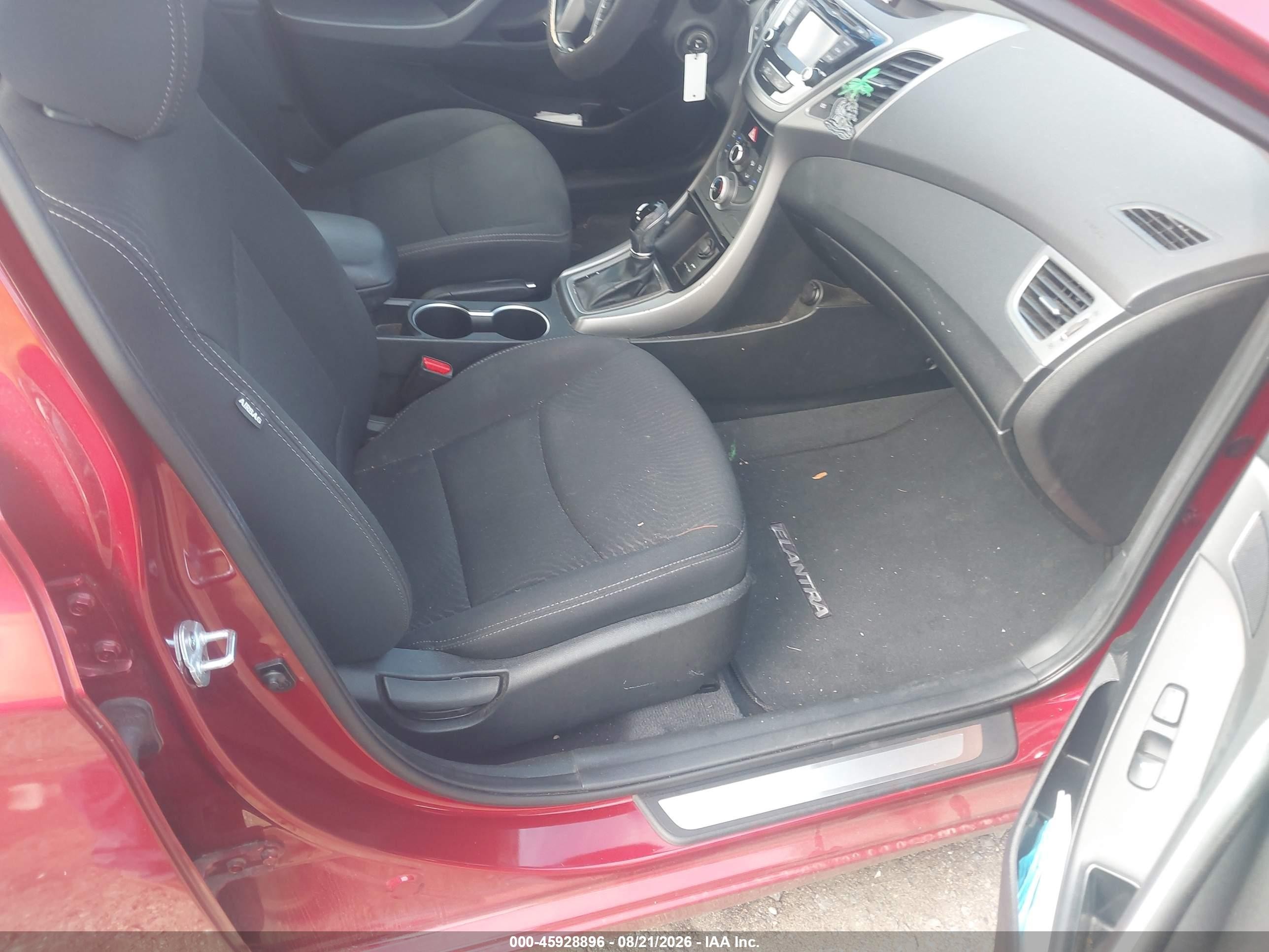 2015 Hyundai Elantra Se Red vin: 5NPDH4AE4FH554830