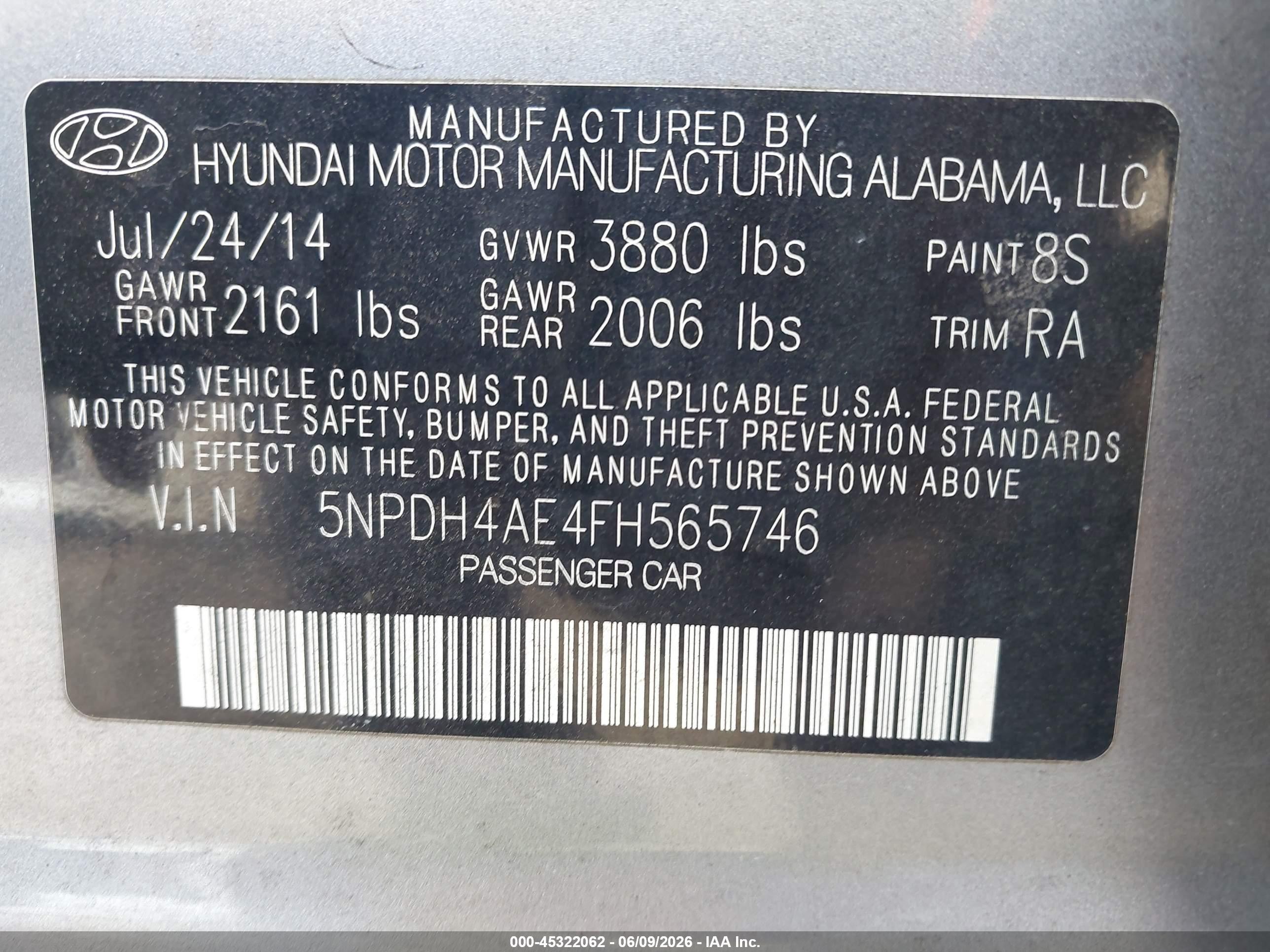 2015 Hyundai Elantra Se Серебряный vin: 5NPDH4AE4FH565746