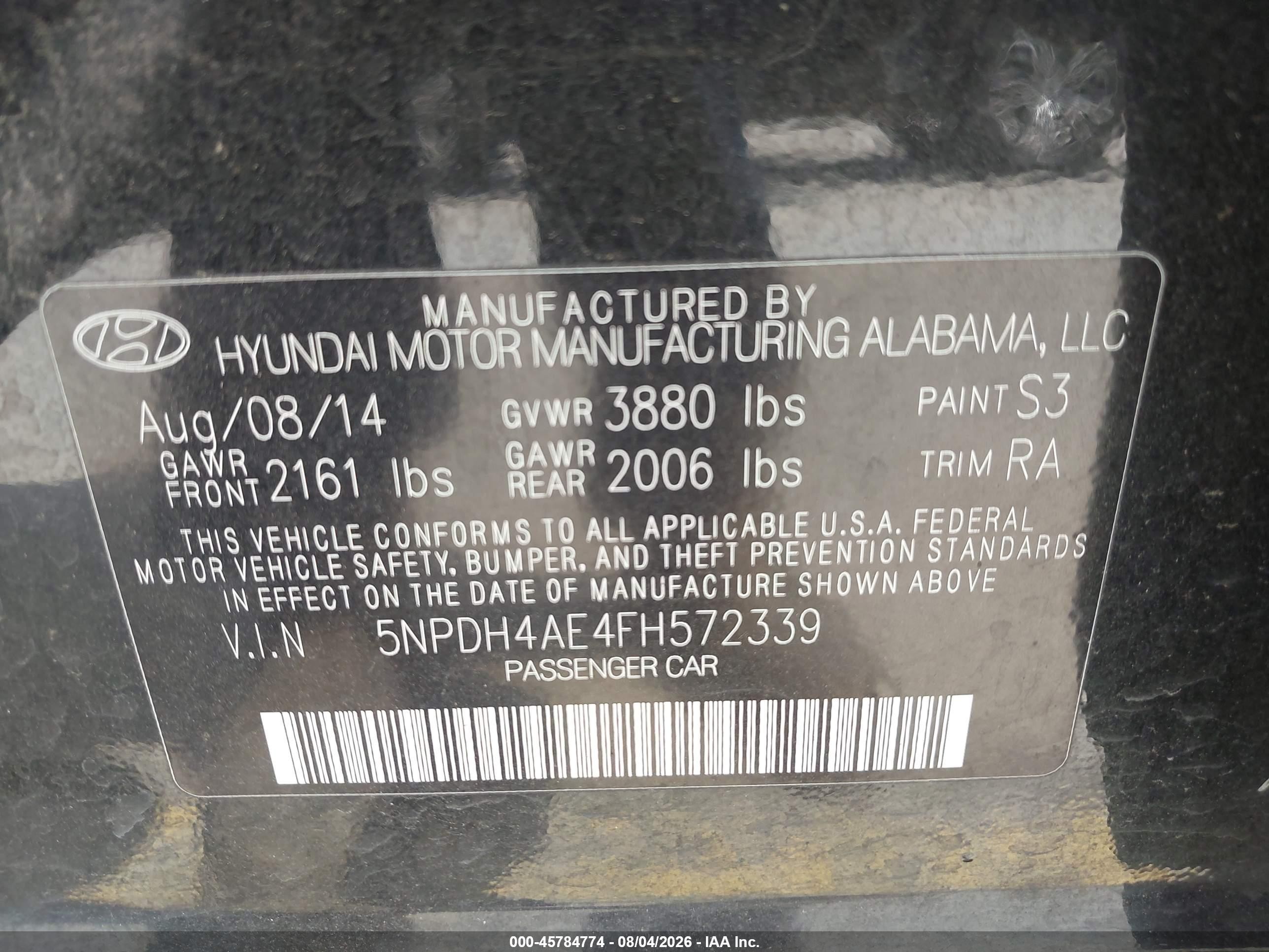 2015 Hyundai Elantra Se Black vin: 5NPDH4AE4FH572339