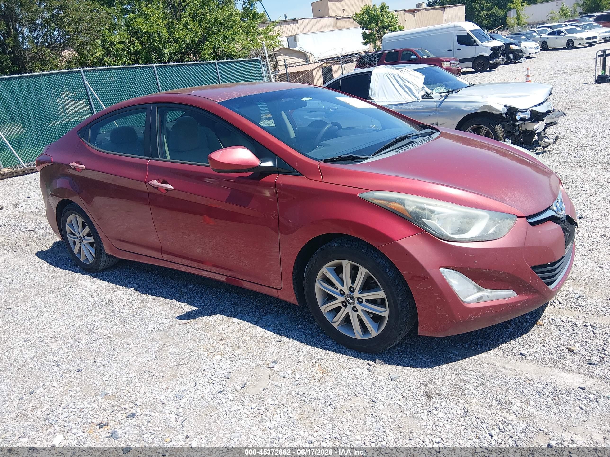 2015 Hyundai Elantra Se Red vin: 5NPDH4AE4FH572468