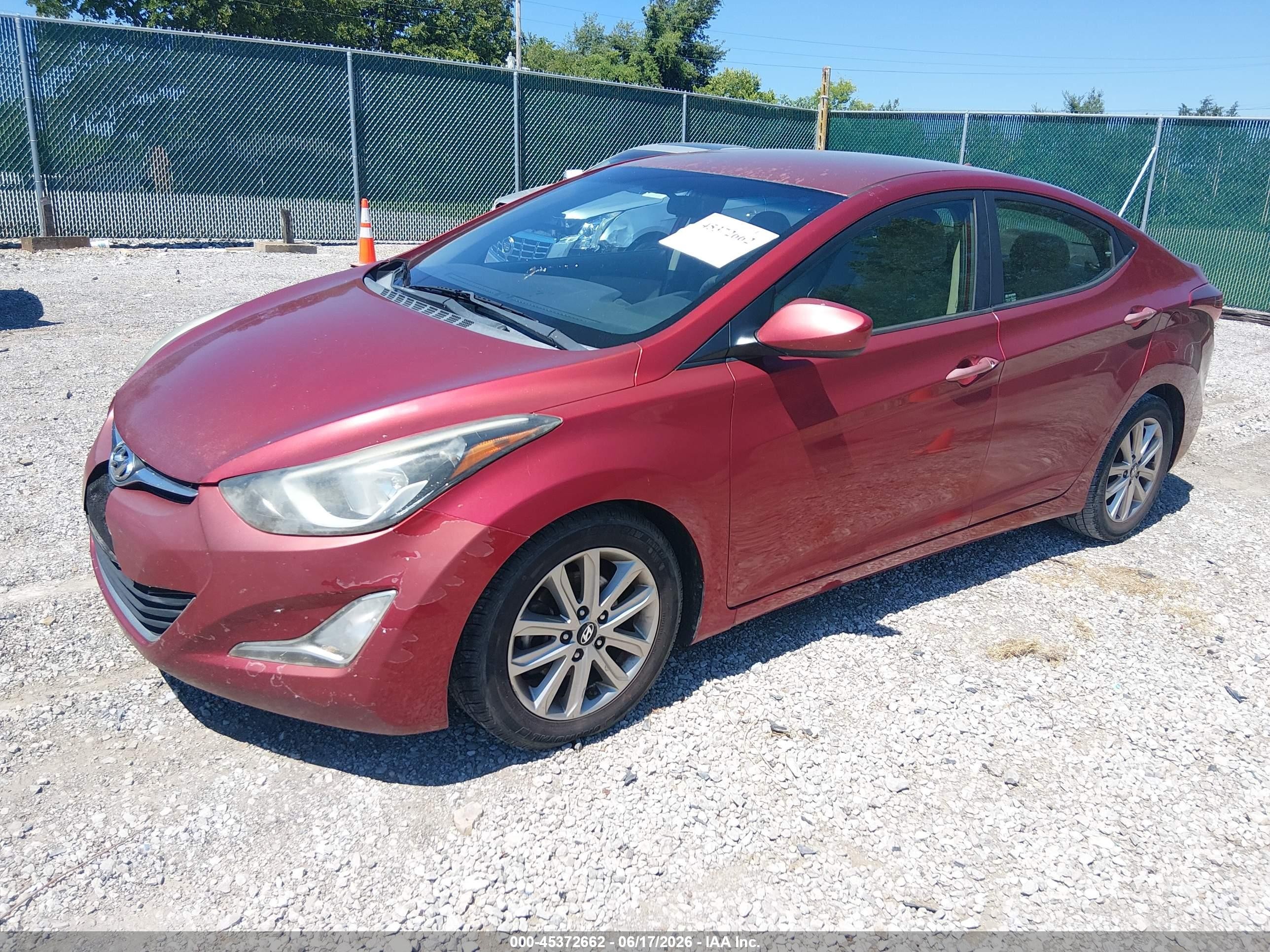 2015 Hyundai Elantra Se Red vin: 5NPDH4AE4FH572468