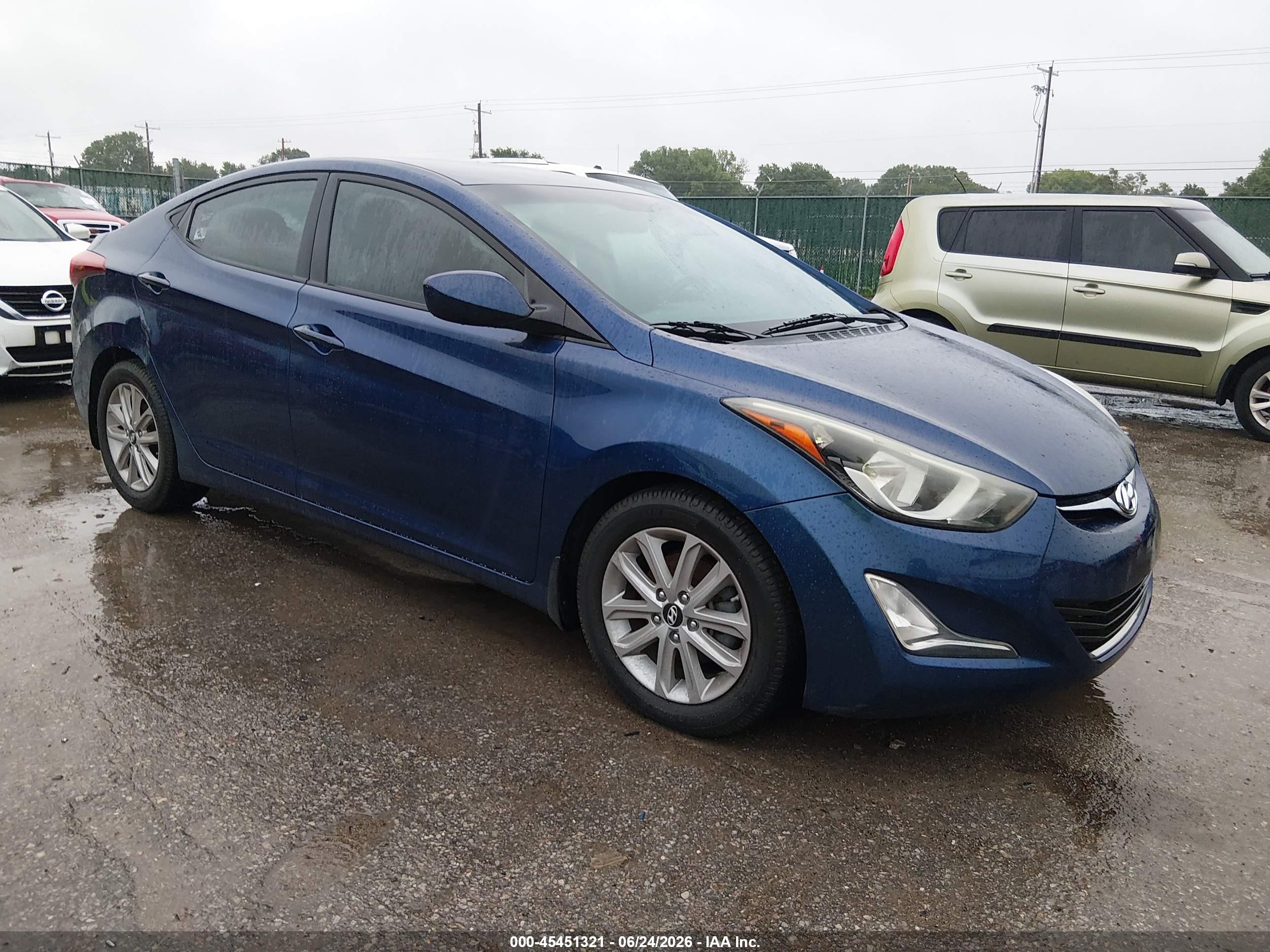 2015 Hyundai Elantra Se Синий vin: 5NPDH4AE4FH595183