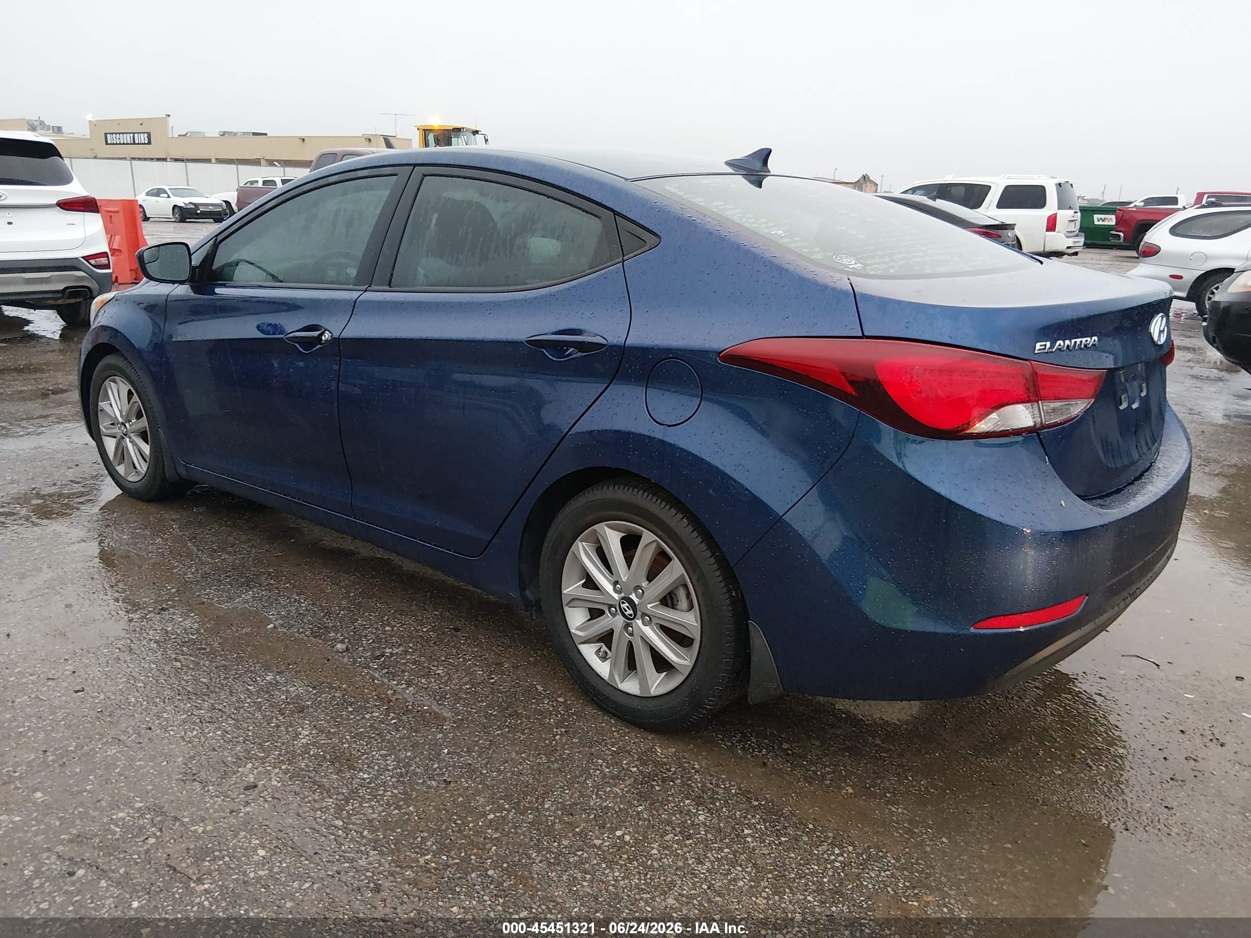 2015 Hyundai Elantra Se Синий vin: 5NPDH4AE4FH595183