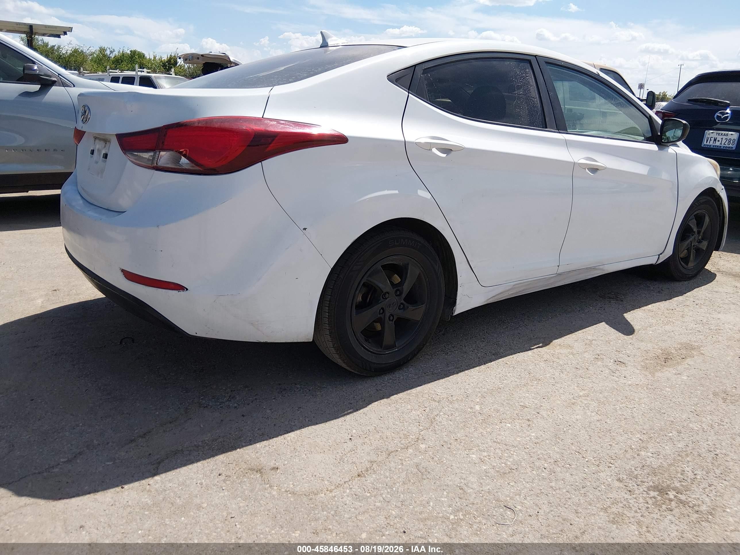 2015 Hyundai Elantra Se White vin: 5NPDH4AE4FH634483