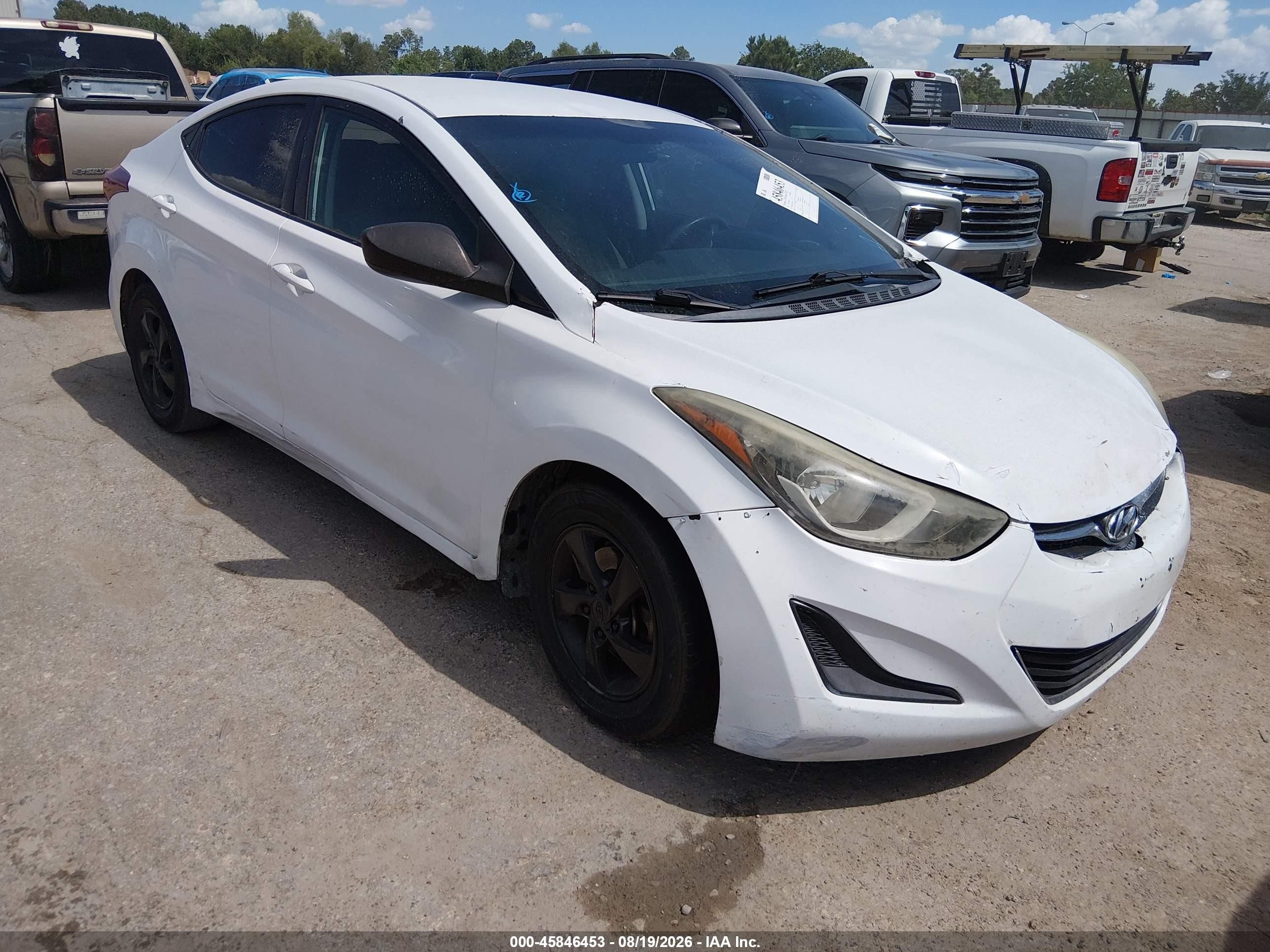 2015 Hyundai Elantra Se White vin: 5NPDH4AE4FH634483
