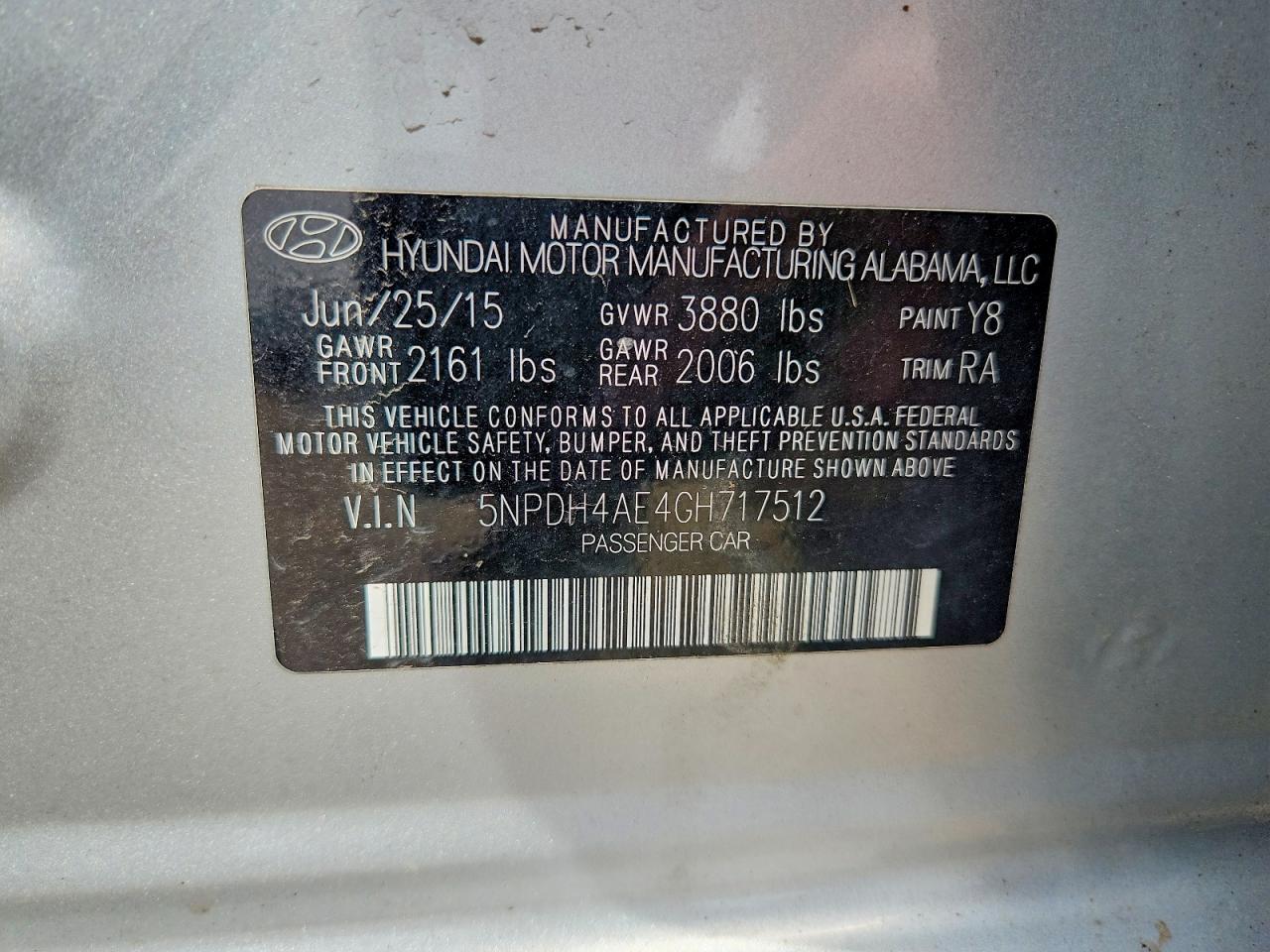 2016 Hyundai Elantra Se Silver vin: 5NPDH4AE4GH717512