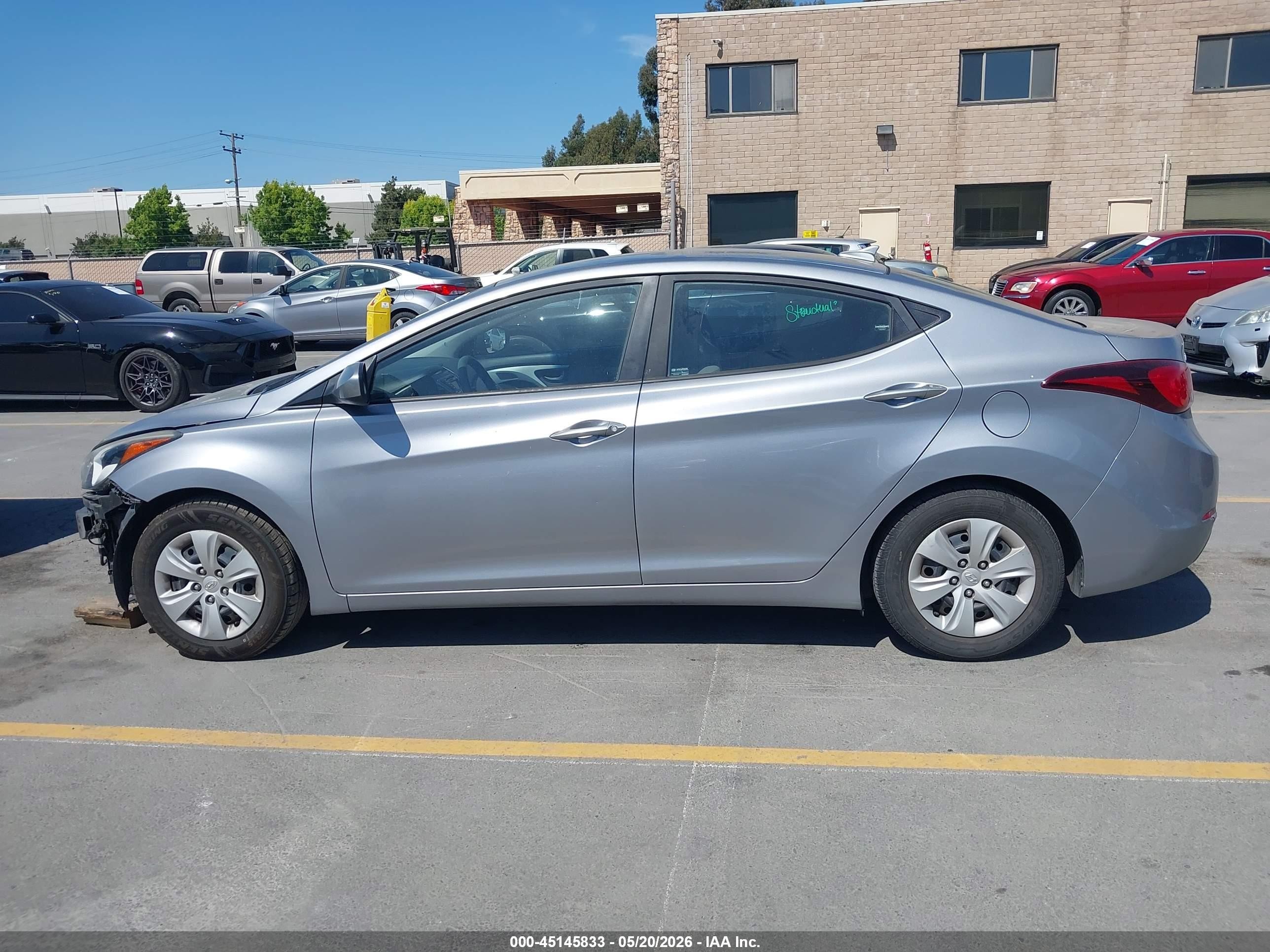 2016 Hyundai Elantra Se Gray vin: 5NPDH4AE4GH789505