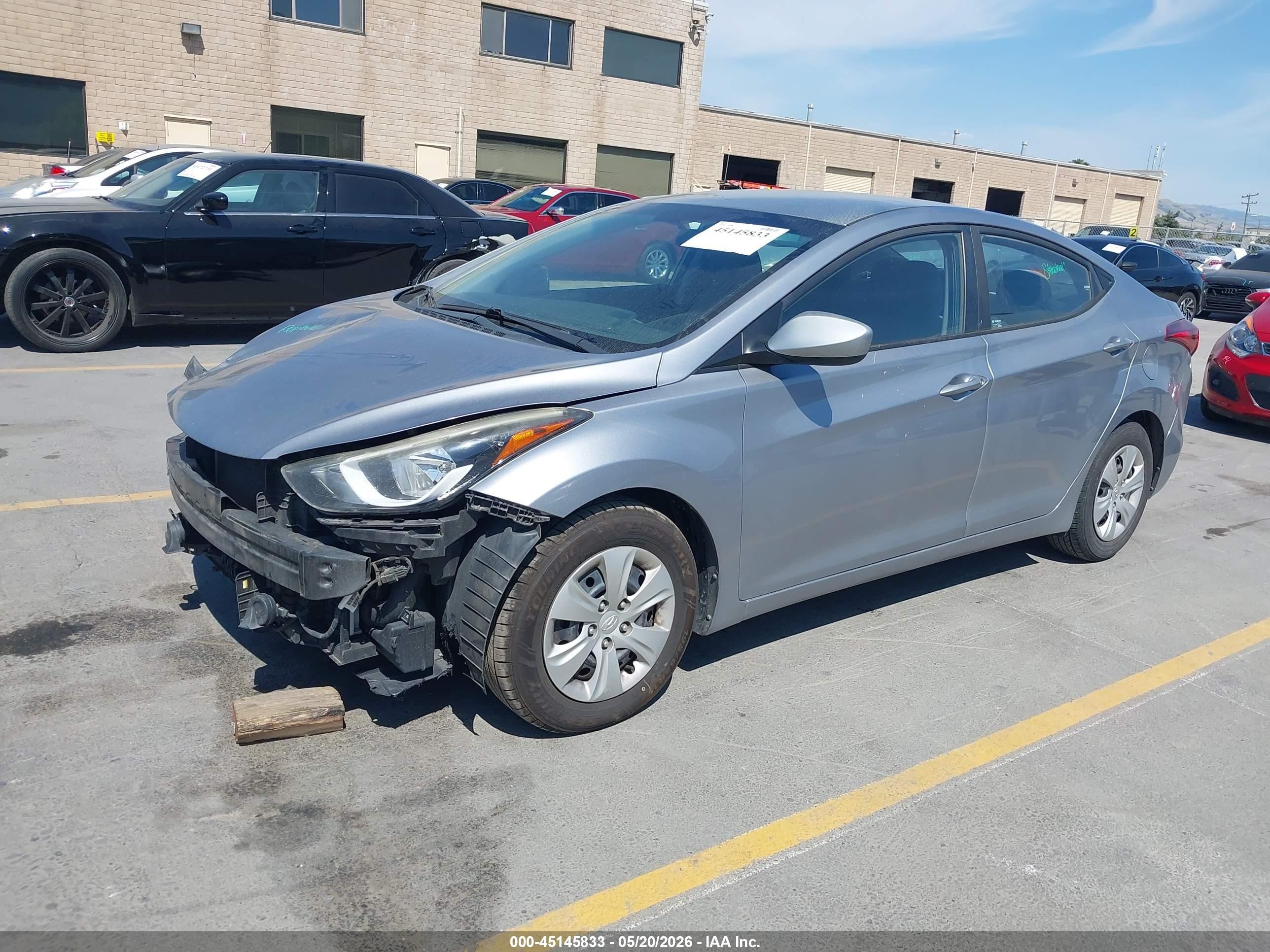 2016 Hyundai Elantra Se Gray vin: 5NPDH4AE4GH789505