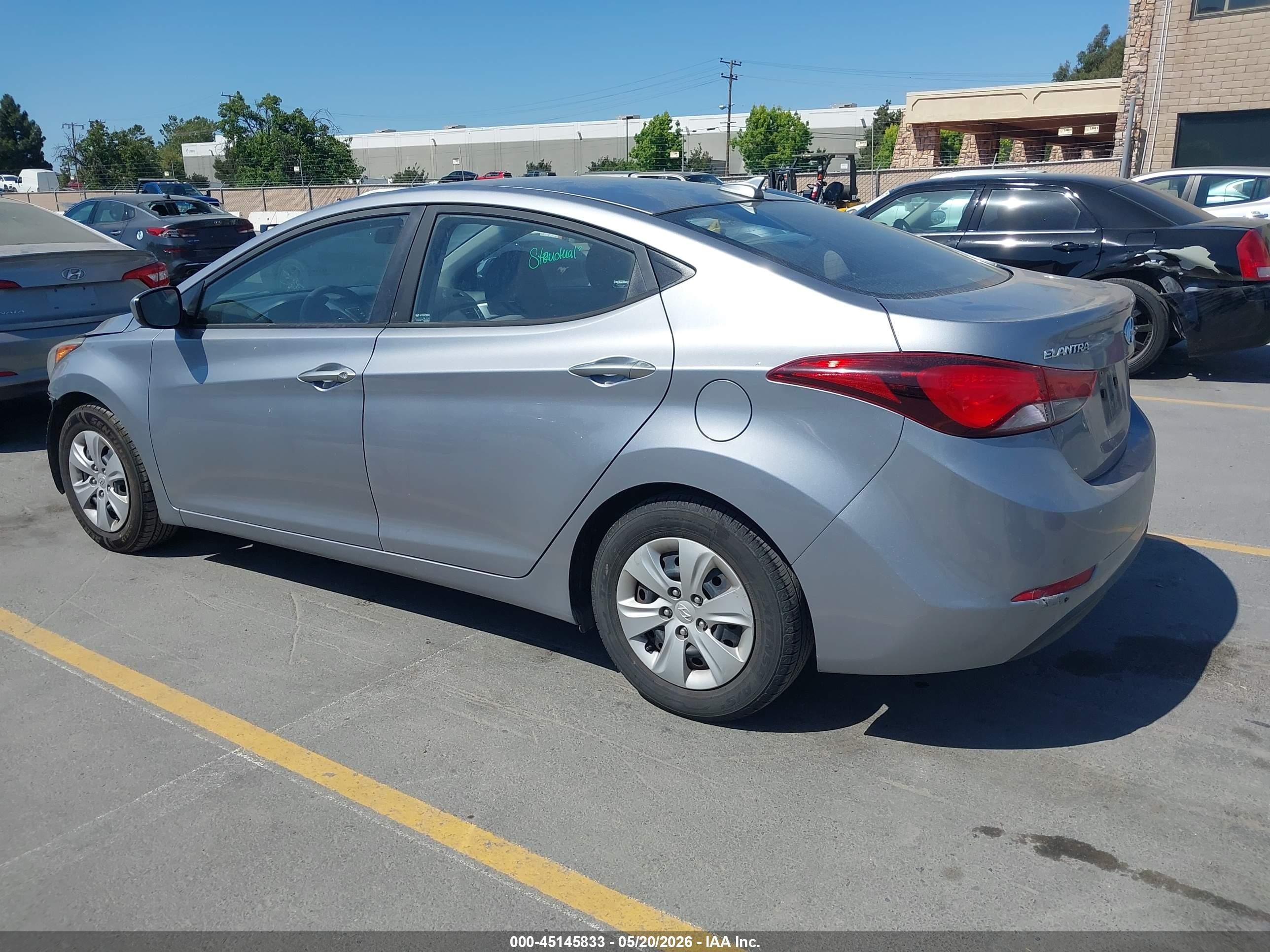 2016 Hyundai Elantra Se Gray vin: 5NPDH4AE4GH789505