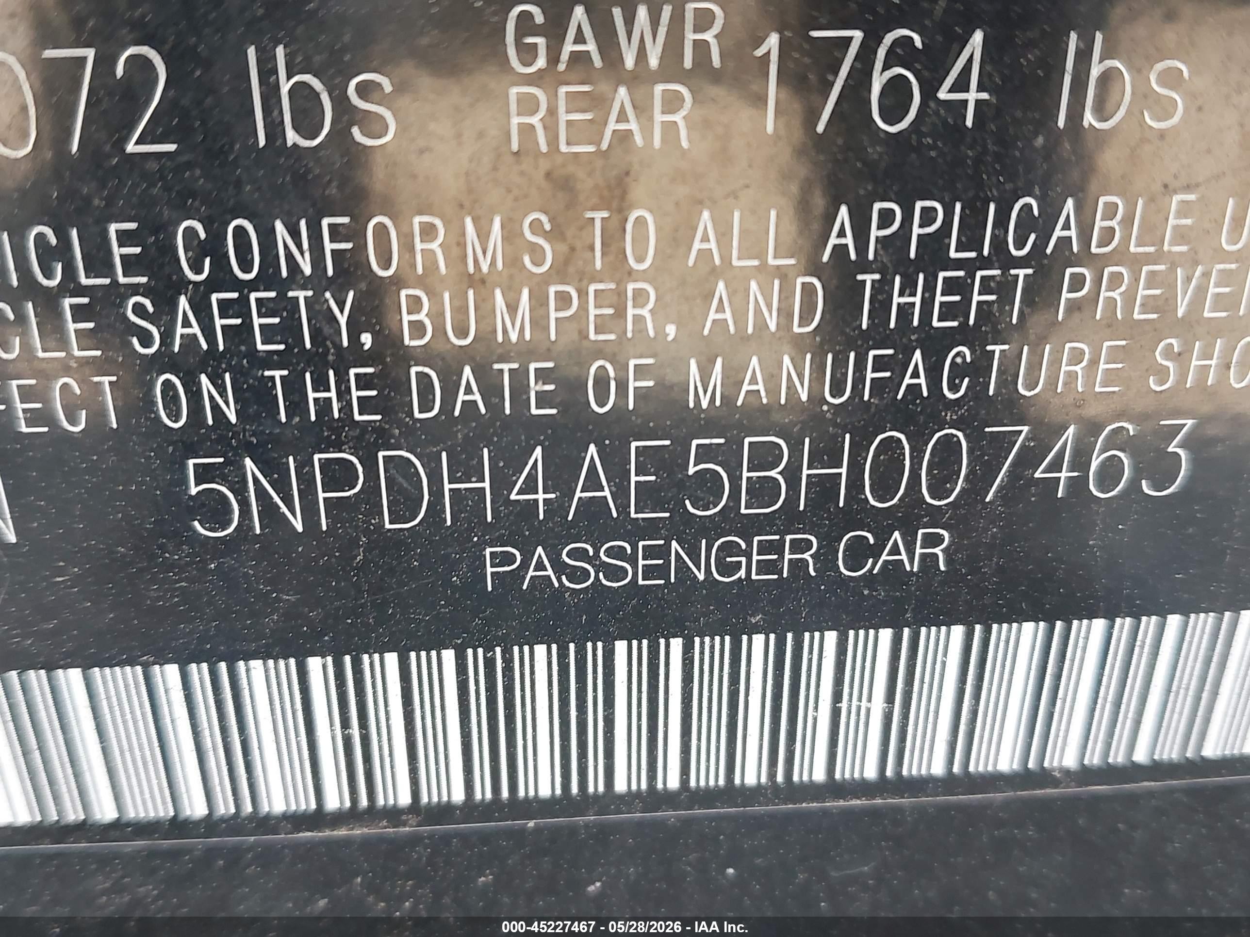 2011 Hyundai Elantra Gls Черный vin: 5NPDH4AE5BH007463