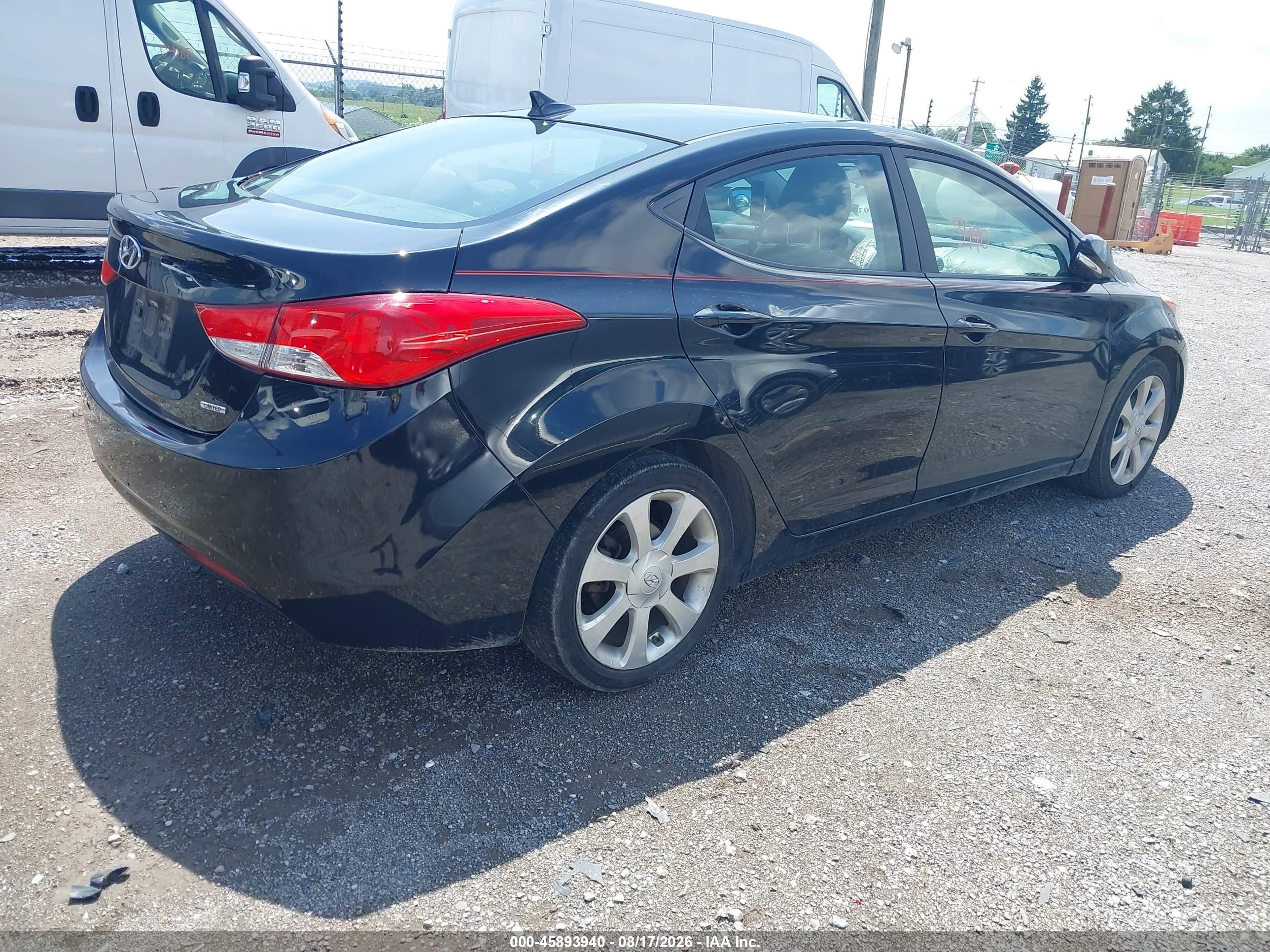 2011 Hyundai Elantra Limited Black vin: 5NPDH4AE5BH013540