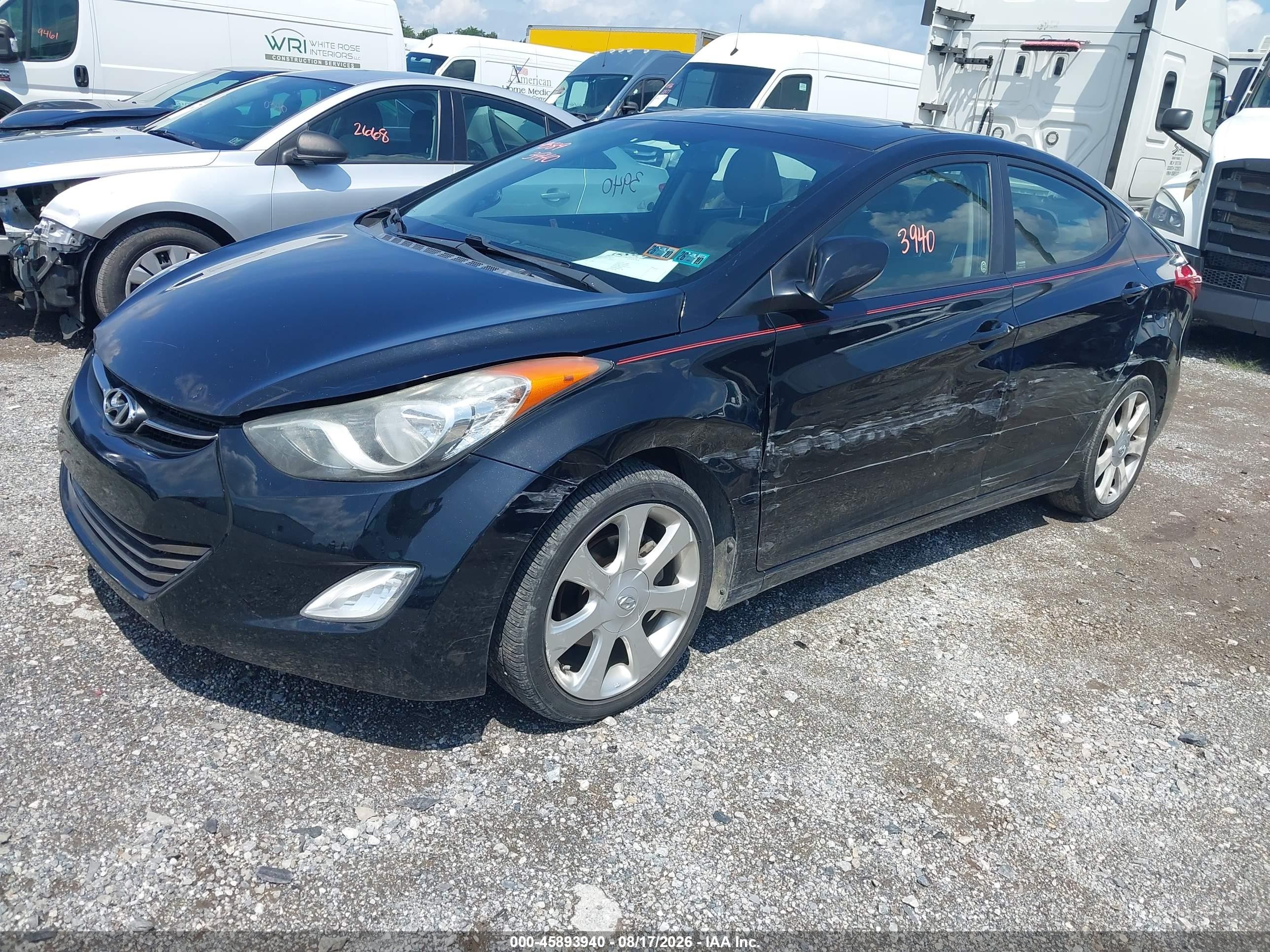 2011 Hyundai Elantra Limited Black vin: 5NPDH4AE5BH013540
