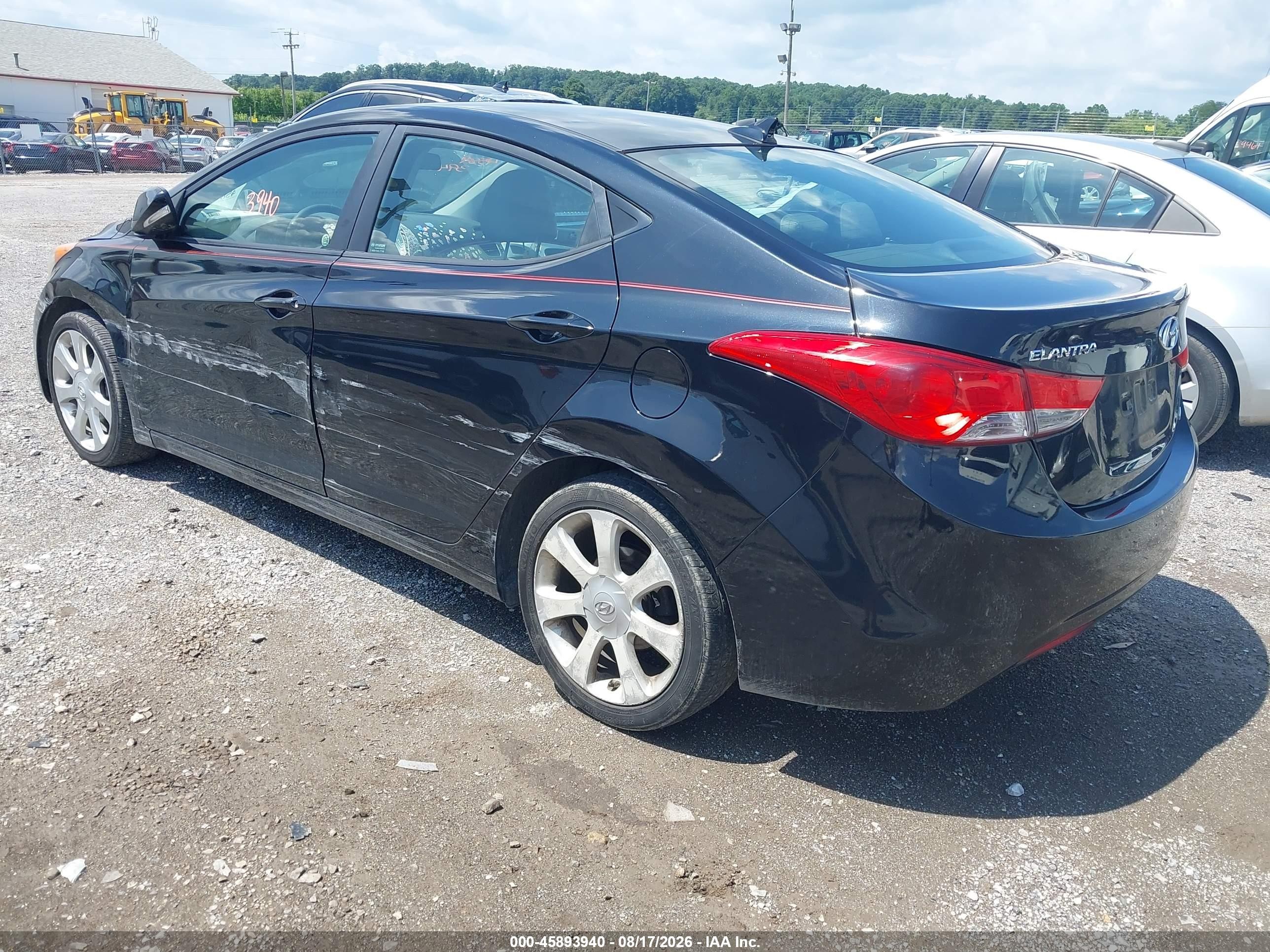 2011 Hyundai Elantra Limited Black vin: 5NPDH4AE5BH013540