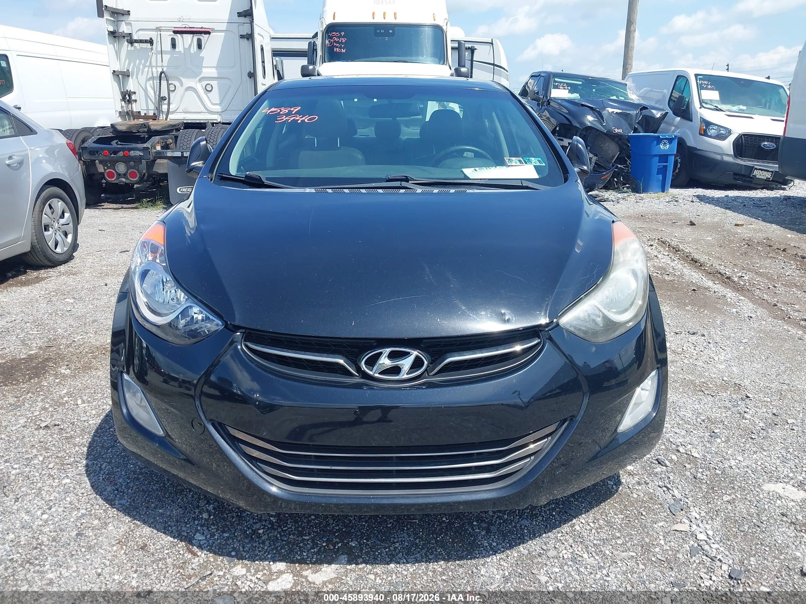 2011 Hyundai Elantra Limited Black vin: 5NPDH4AE5BH013540