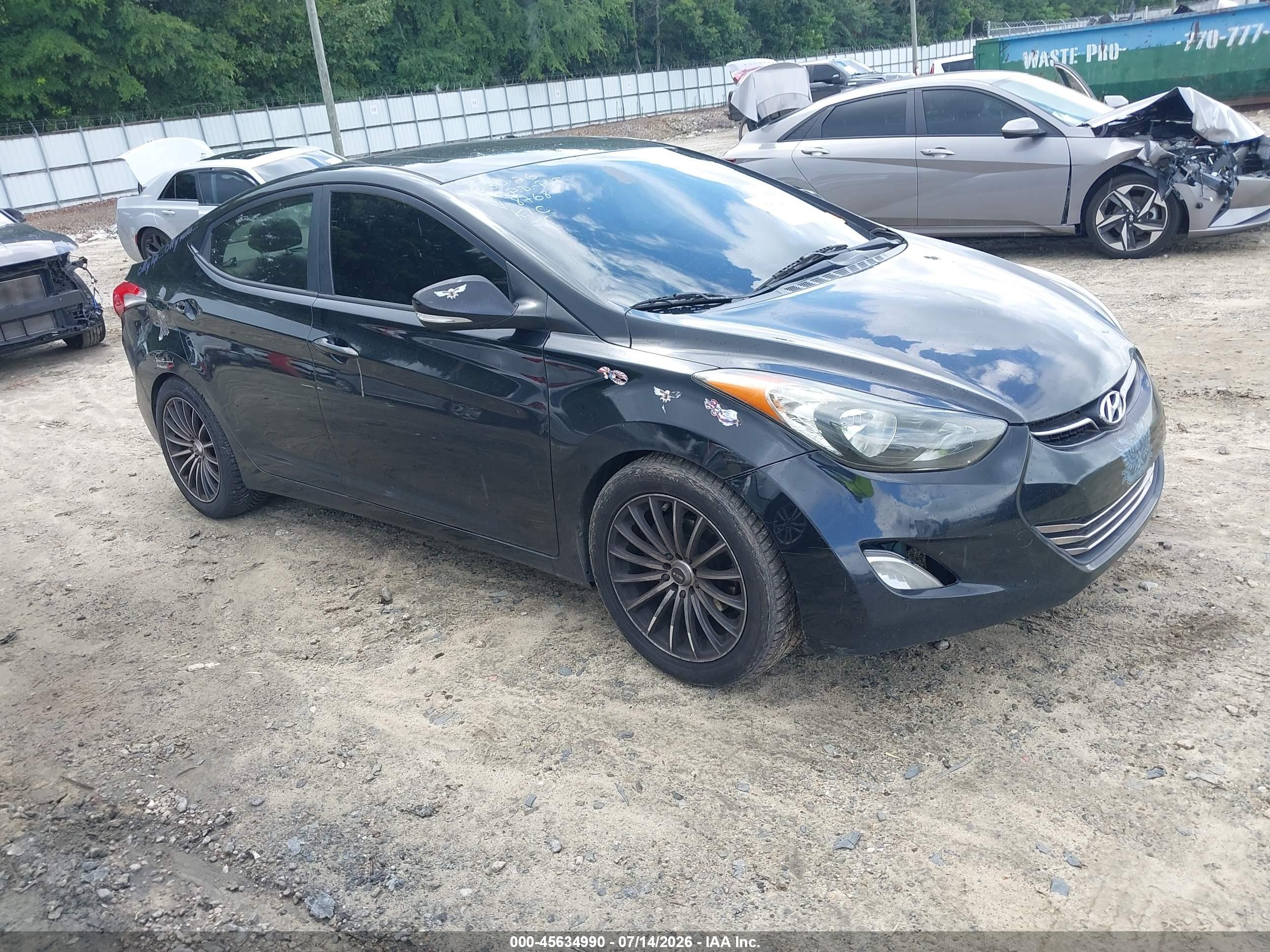 2011 Hyundai Elantra Limited Black vin: 5NPDH4AE5BH018768