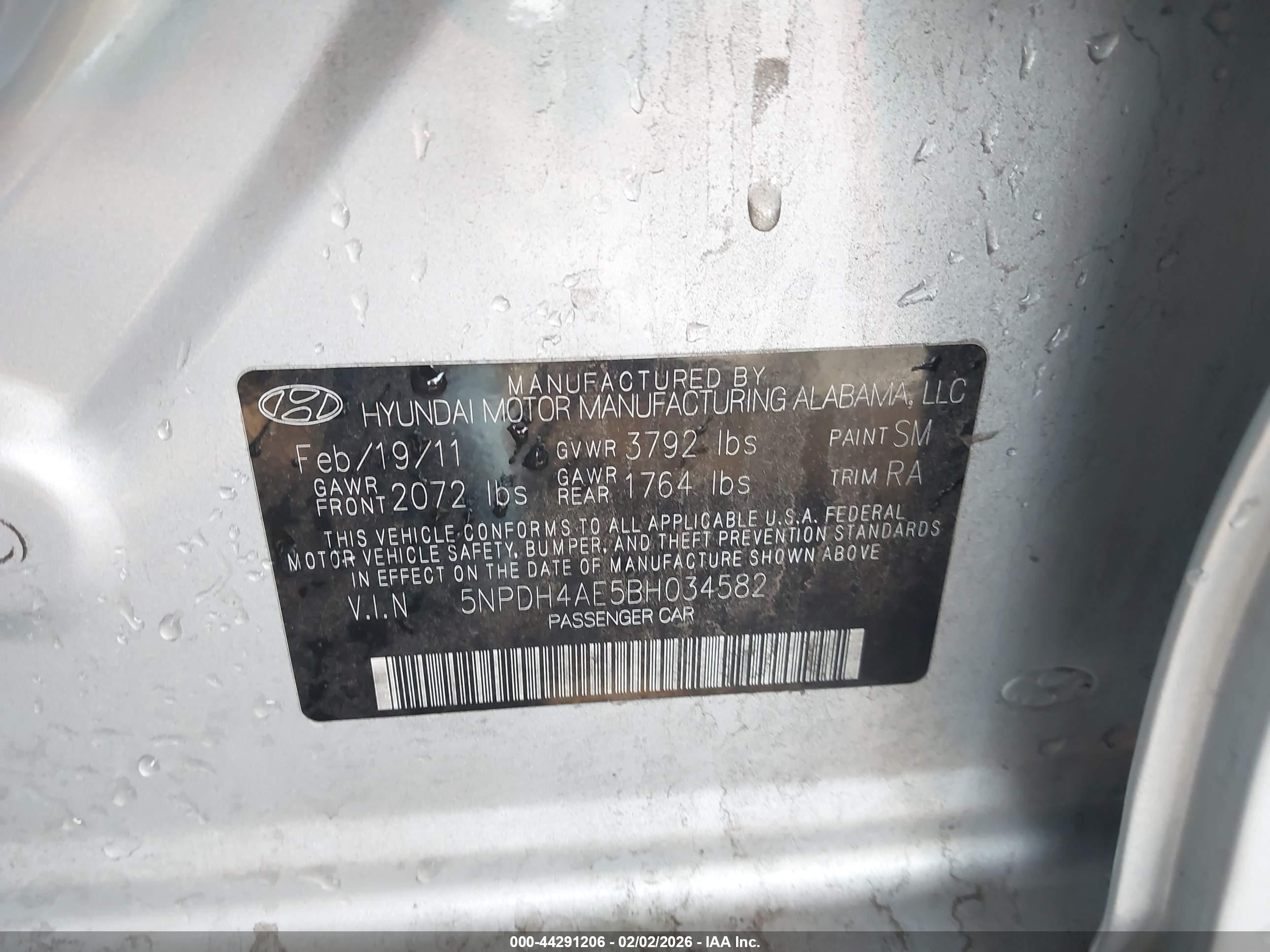 2011 Hyundai Elantra Gls Silver vin: 5NPDH4AE5BH034582
