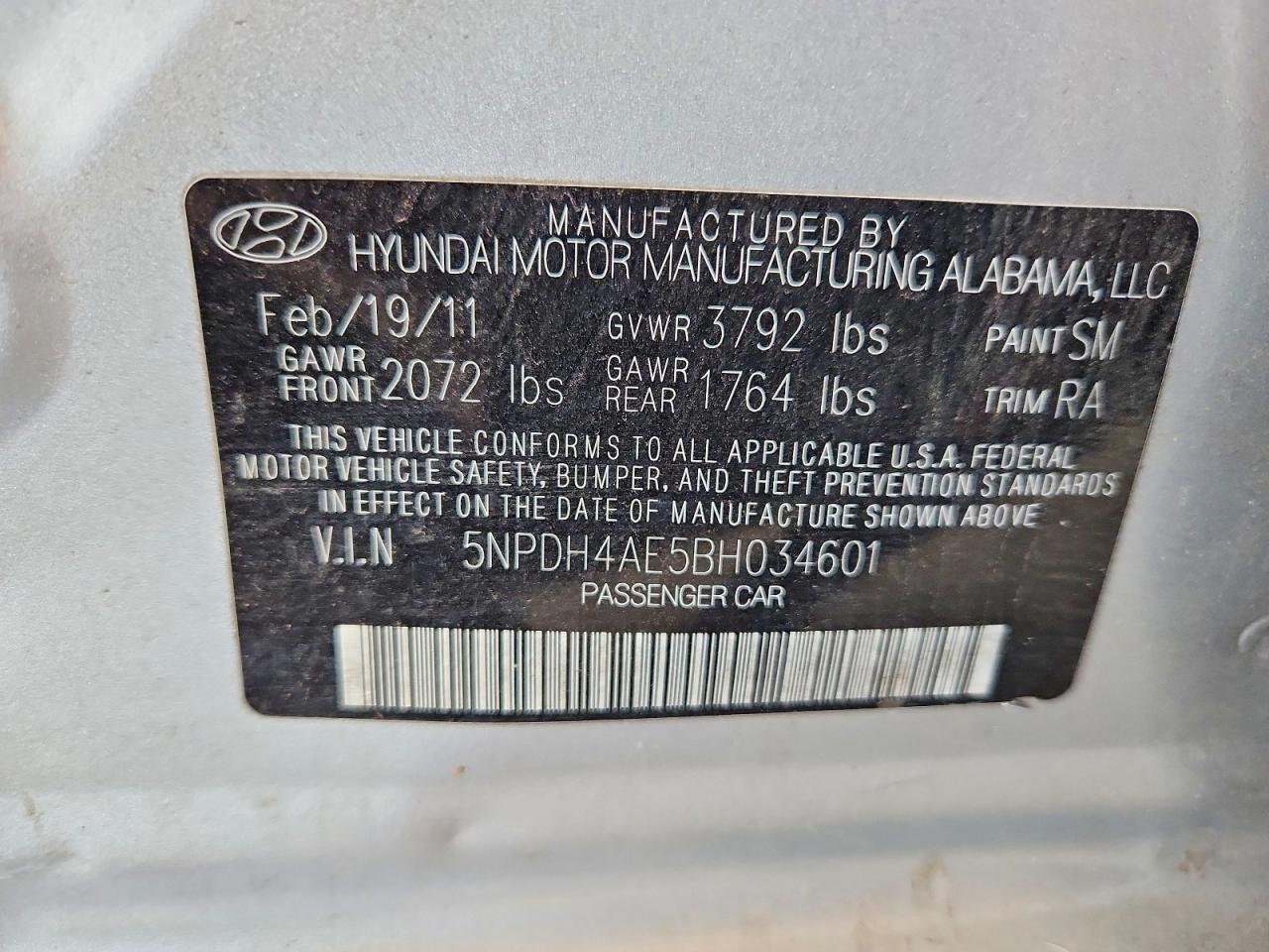 2011 Hyundai Elantra Gls Silver vin: 5NPDH4AE5BH034601