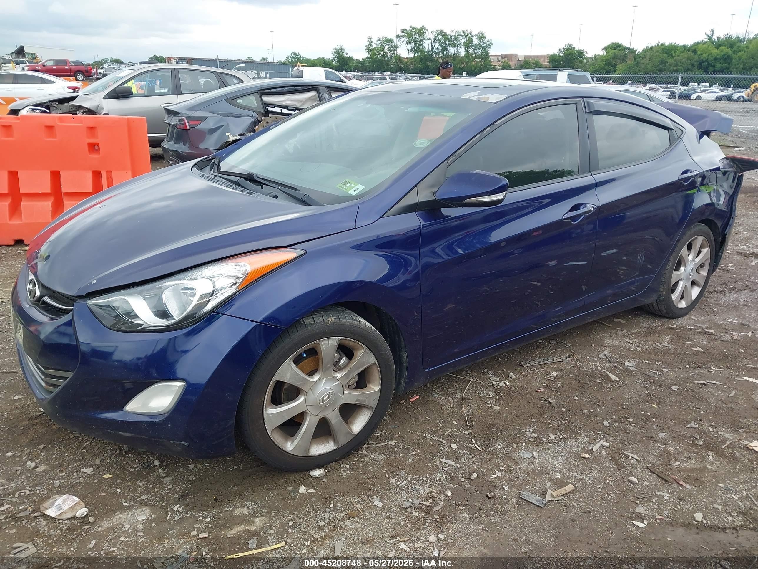 2011 Hyundai Elantra Limited Blue vin: 5NPDH4AE5BH046716