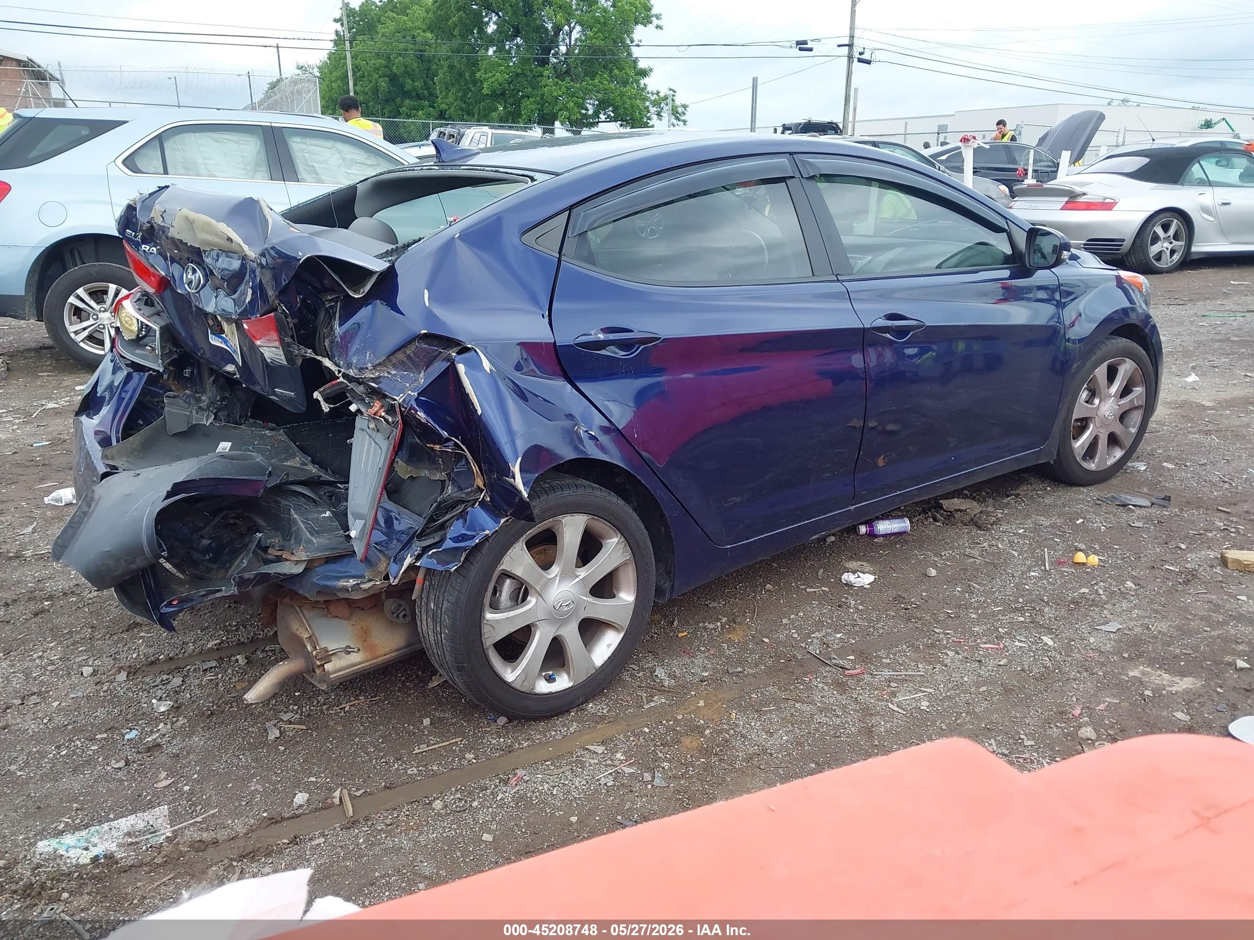 2011 Hyundai Elantra Limited Blue vin: 5NPDH4AE5BH046716