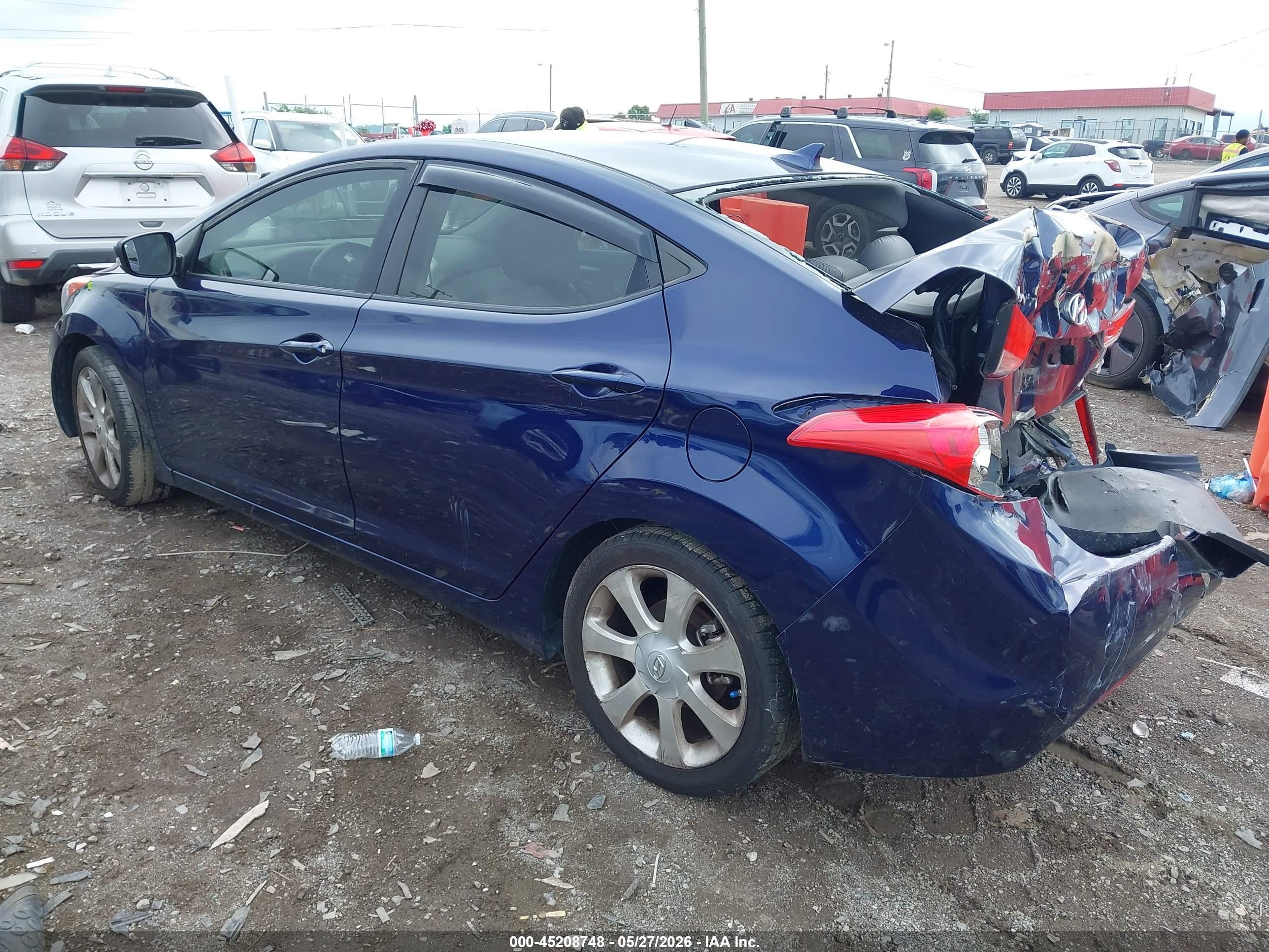 2011 Hyundai Elantra Limited Blue vin: 5NPDH4AE5BH046716