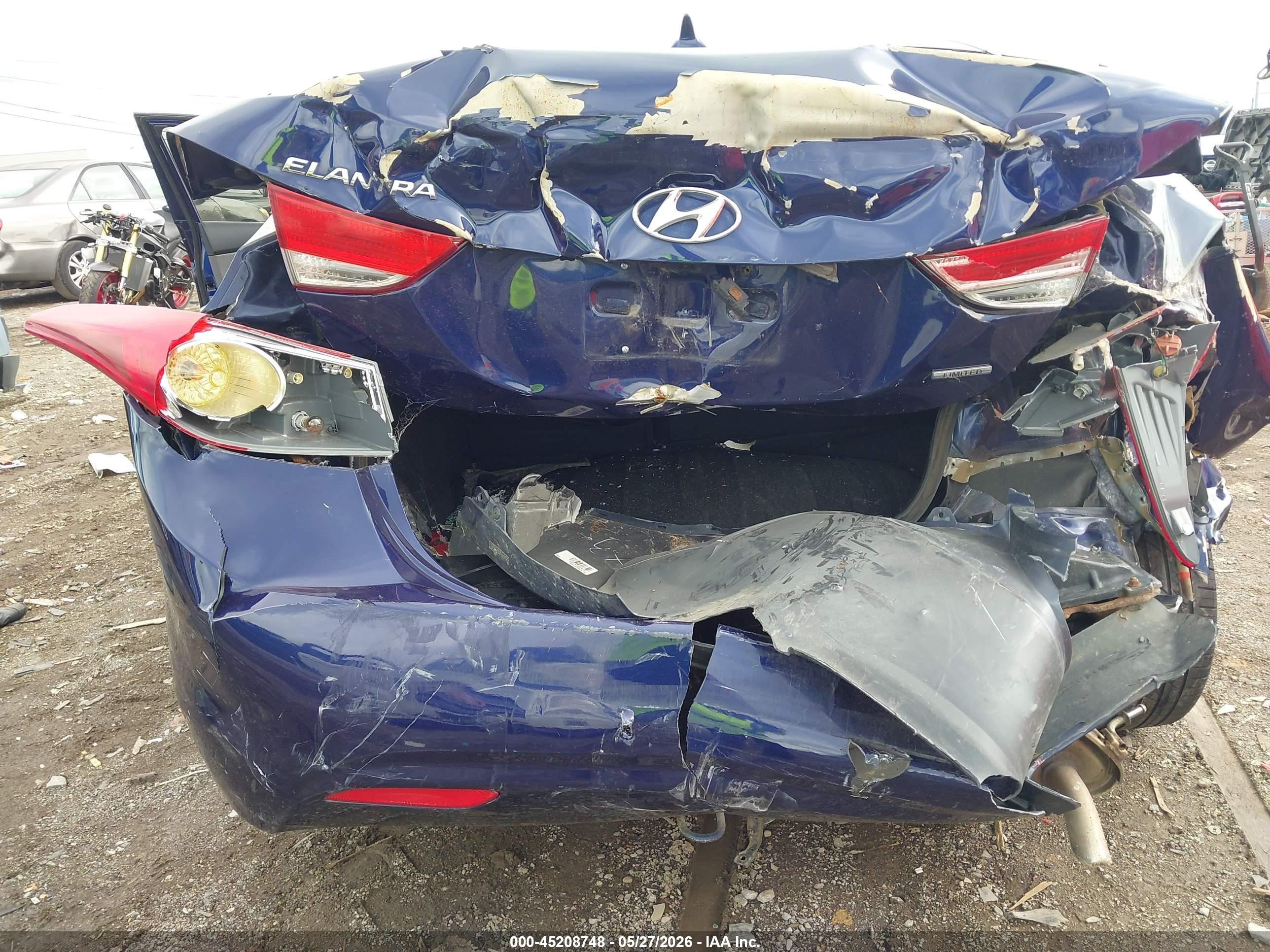 2011 Hyundai Elantra Limited Blue vin: 5NPDH4AE5BH046716