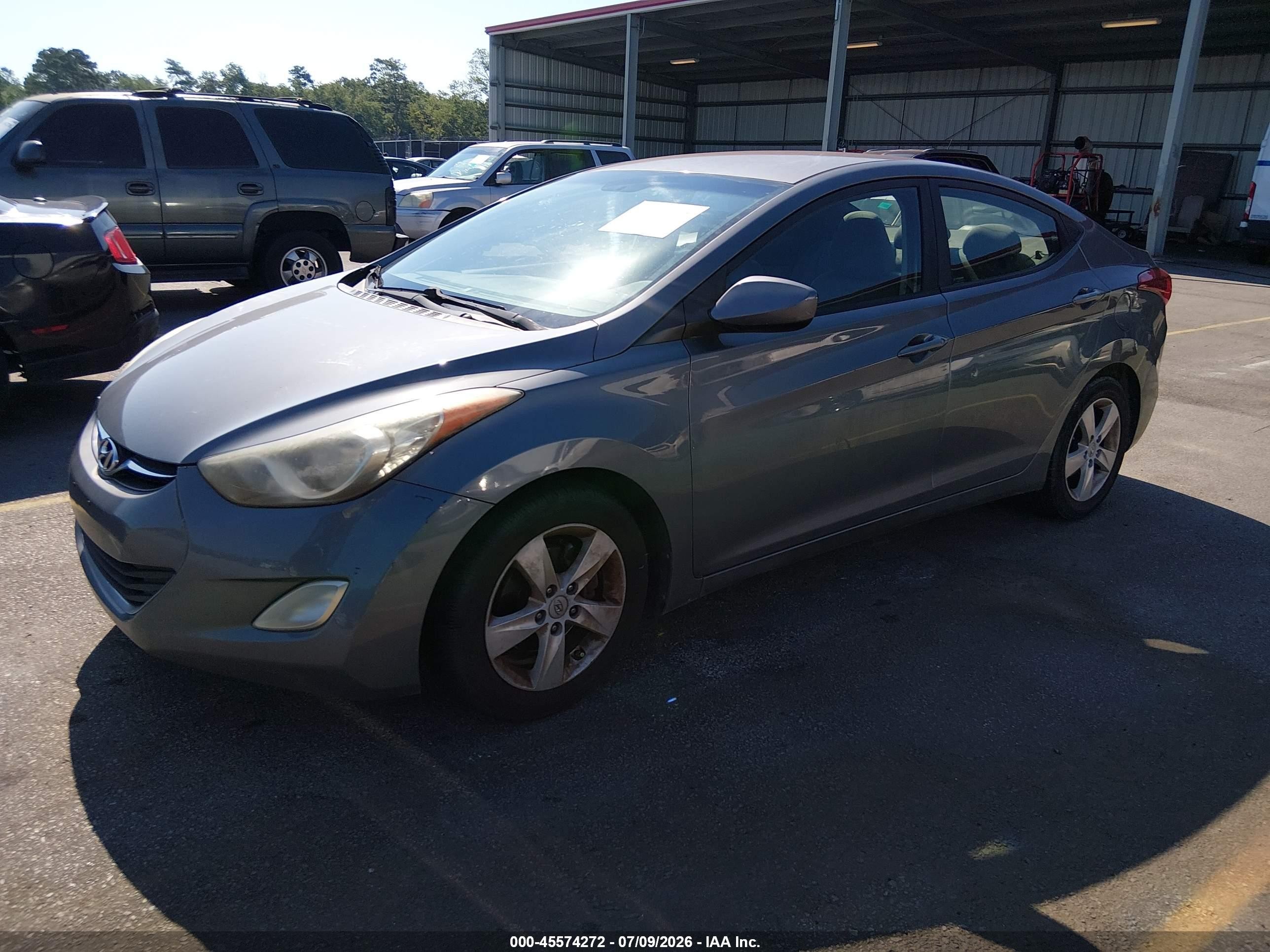 2012 Hyundai Elantra Gls Gray vin: 5NPDH4AE5CH086392