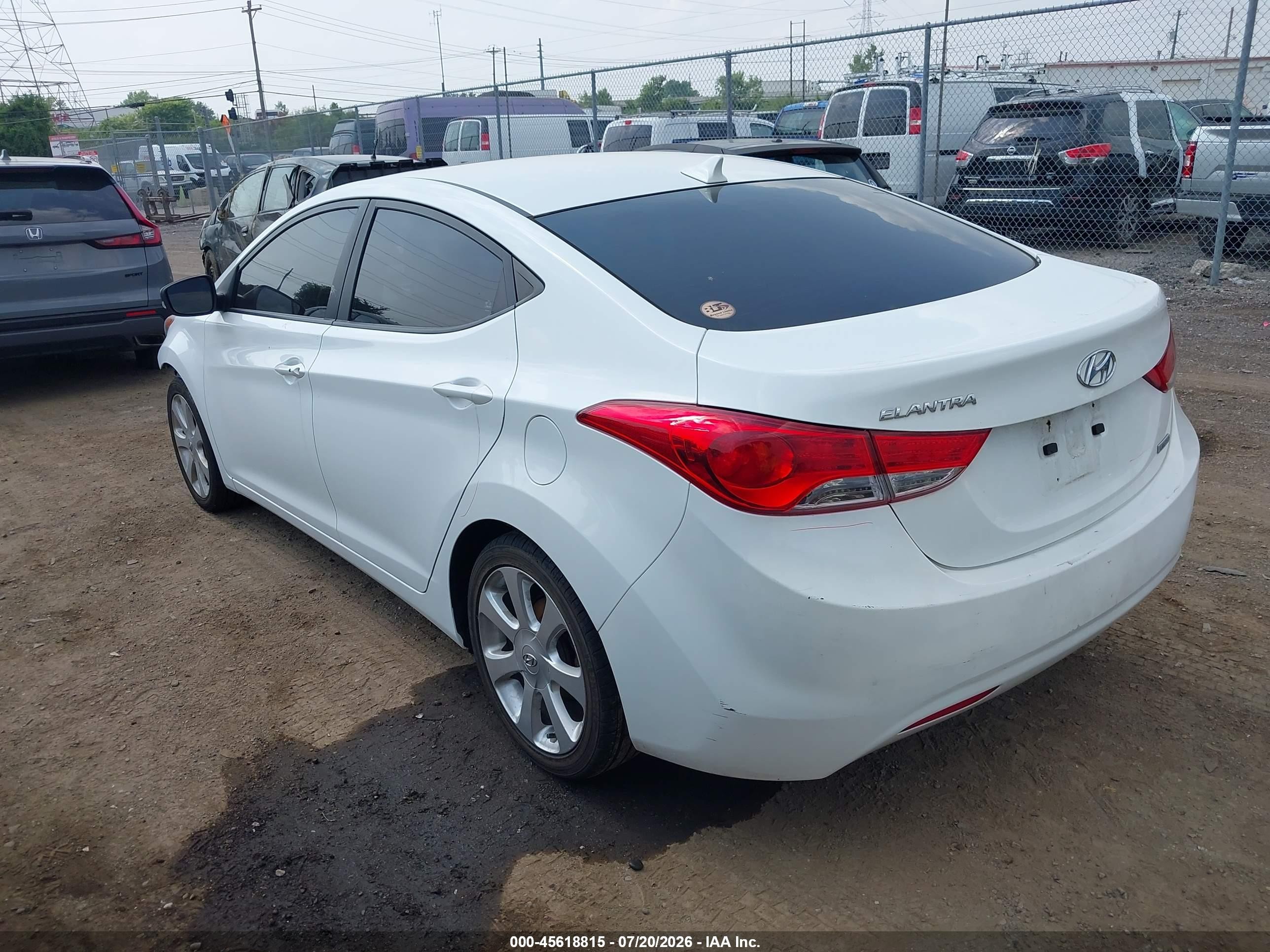 2012 Hyundai Elantra Limited Blue vin: 5NPDH4AE5CH107046