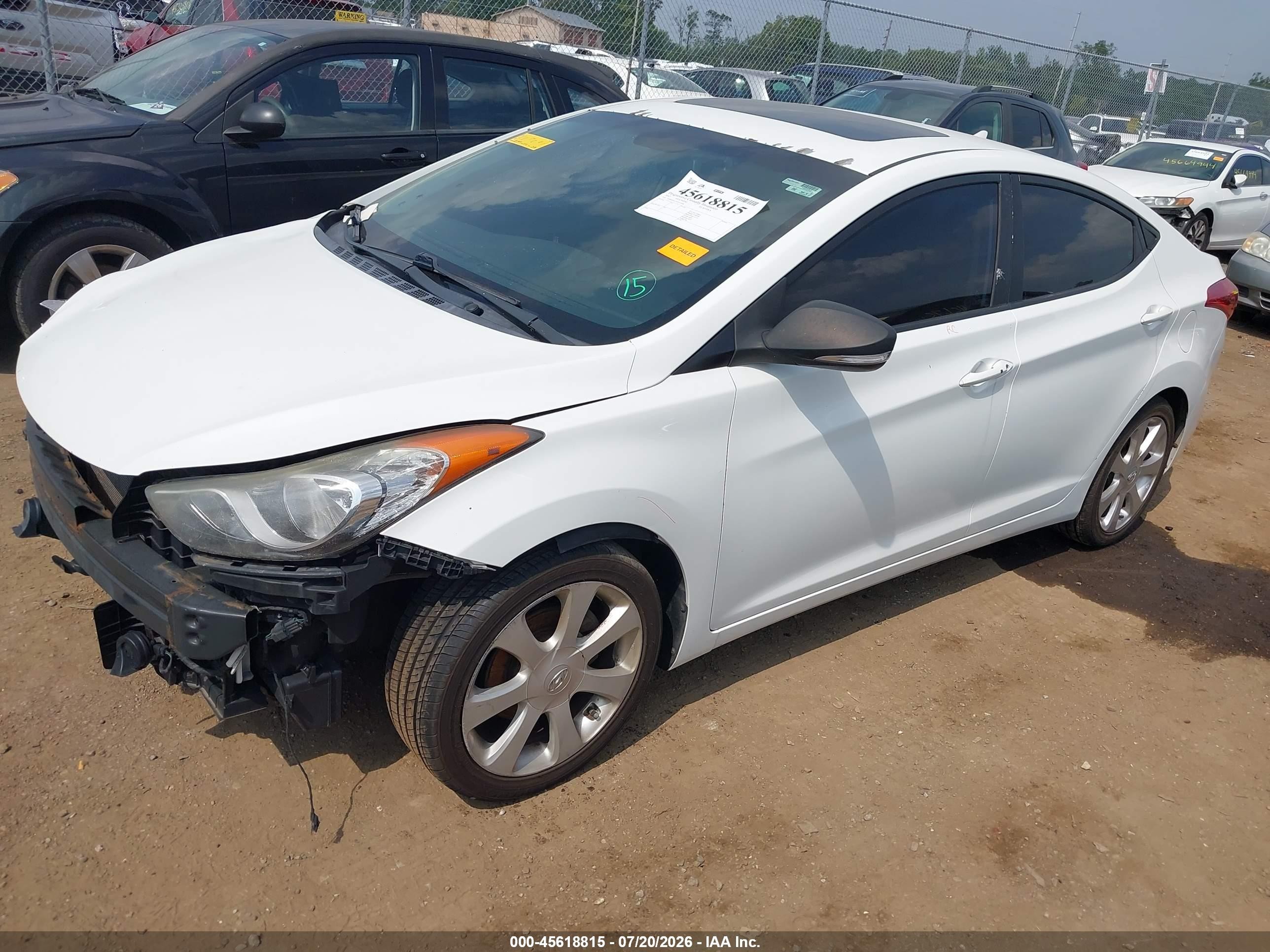 2012 Hyundai Elantra Limited Blue vin: 5NPDH4AE5CH107046