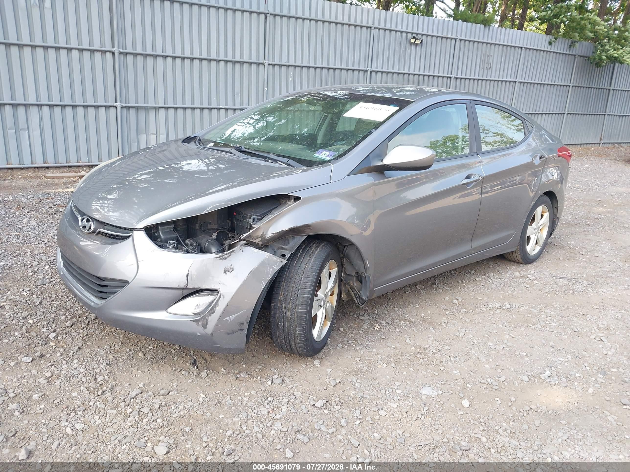 2012 Hyundai Elantra Gls Gray vin: 5NPDH4AE5CH109752
