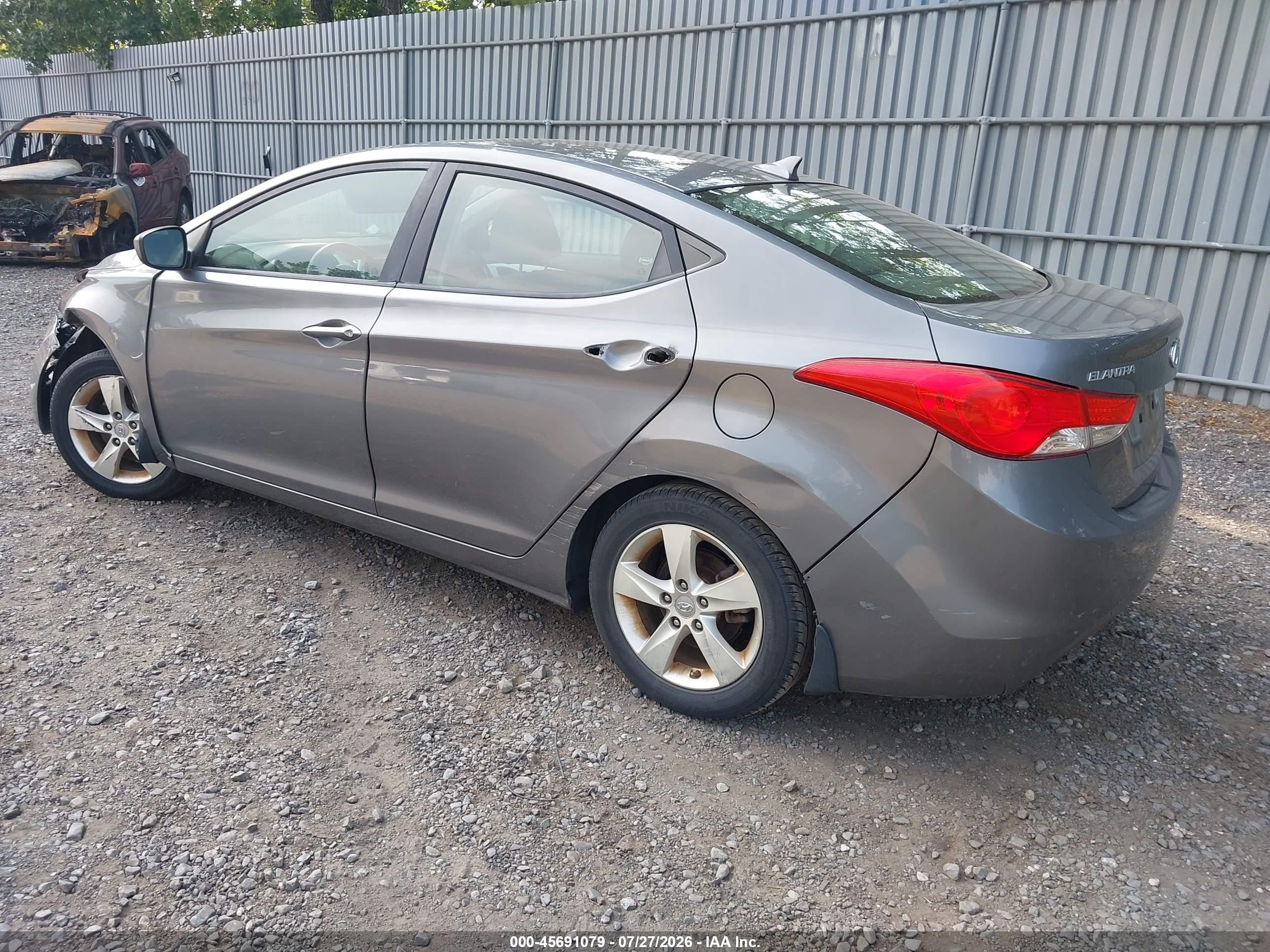 2012 Hyundai Elantra Gls Gray vin: 5NPDH4AE5CH109752