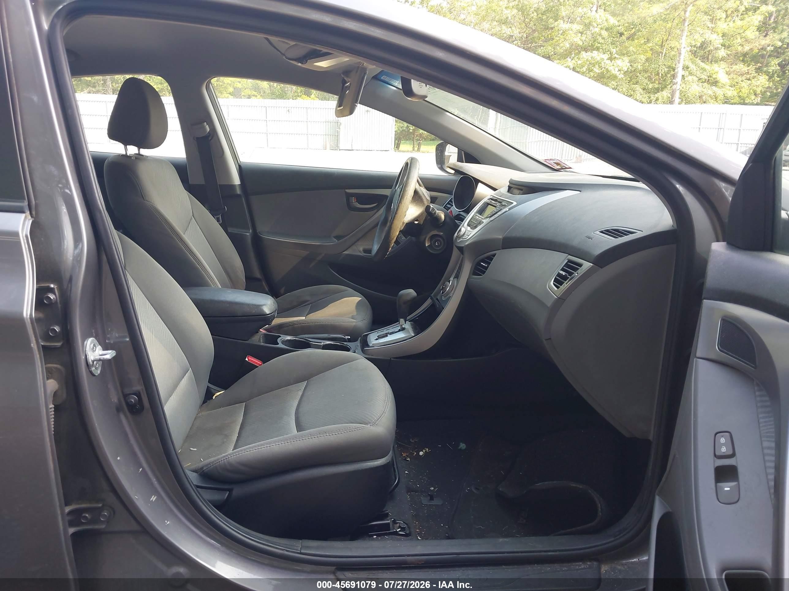 2012 Hyundai Elantra Gls Gray vin: 5NPDH4AE5CH109752