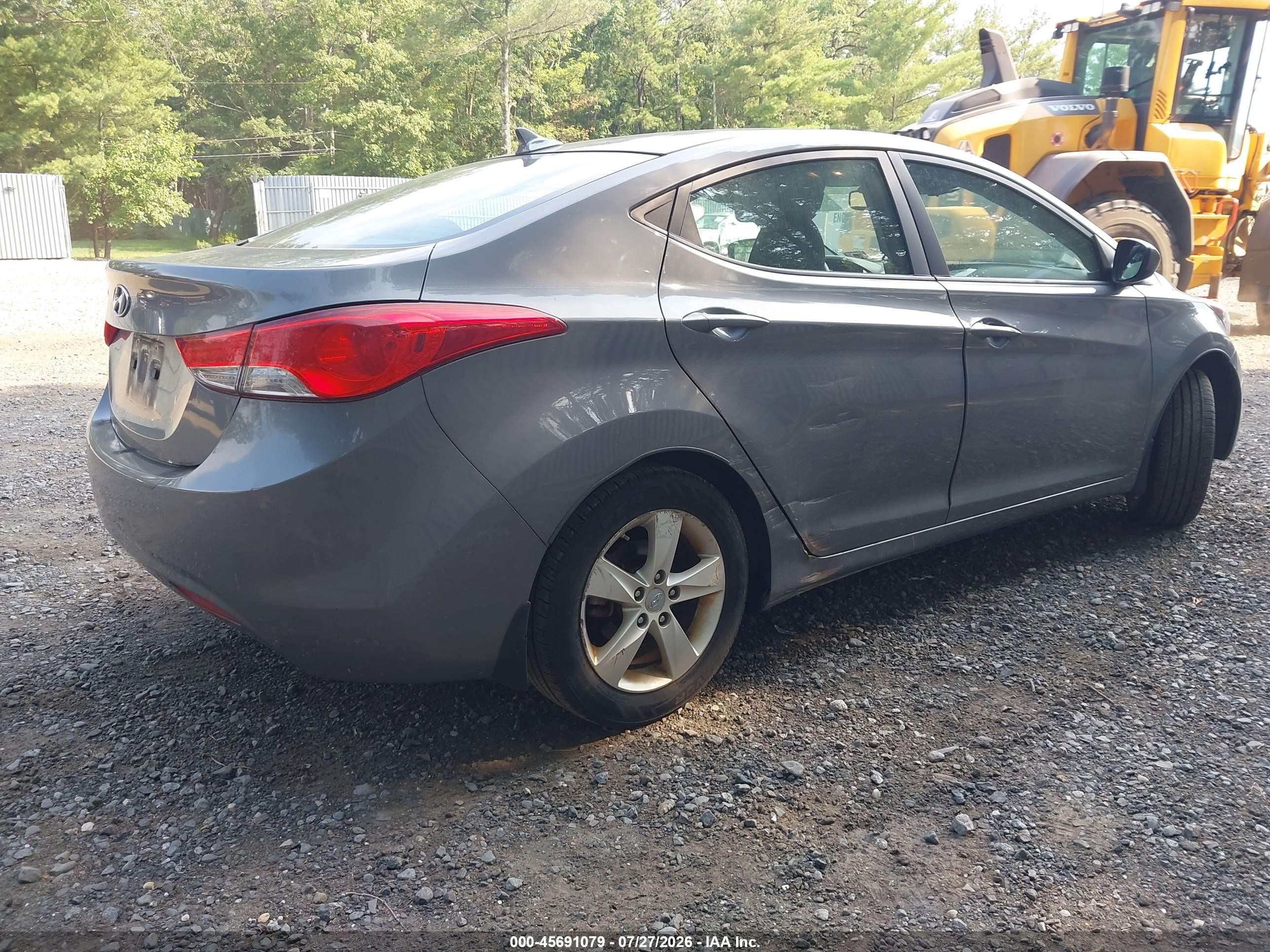 2012 Hyundai Elantra Gls Gray vin: 5NPDH4AE5CH109752